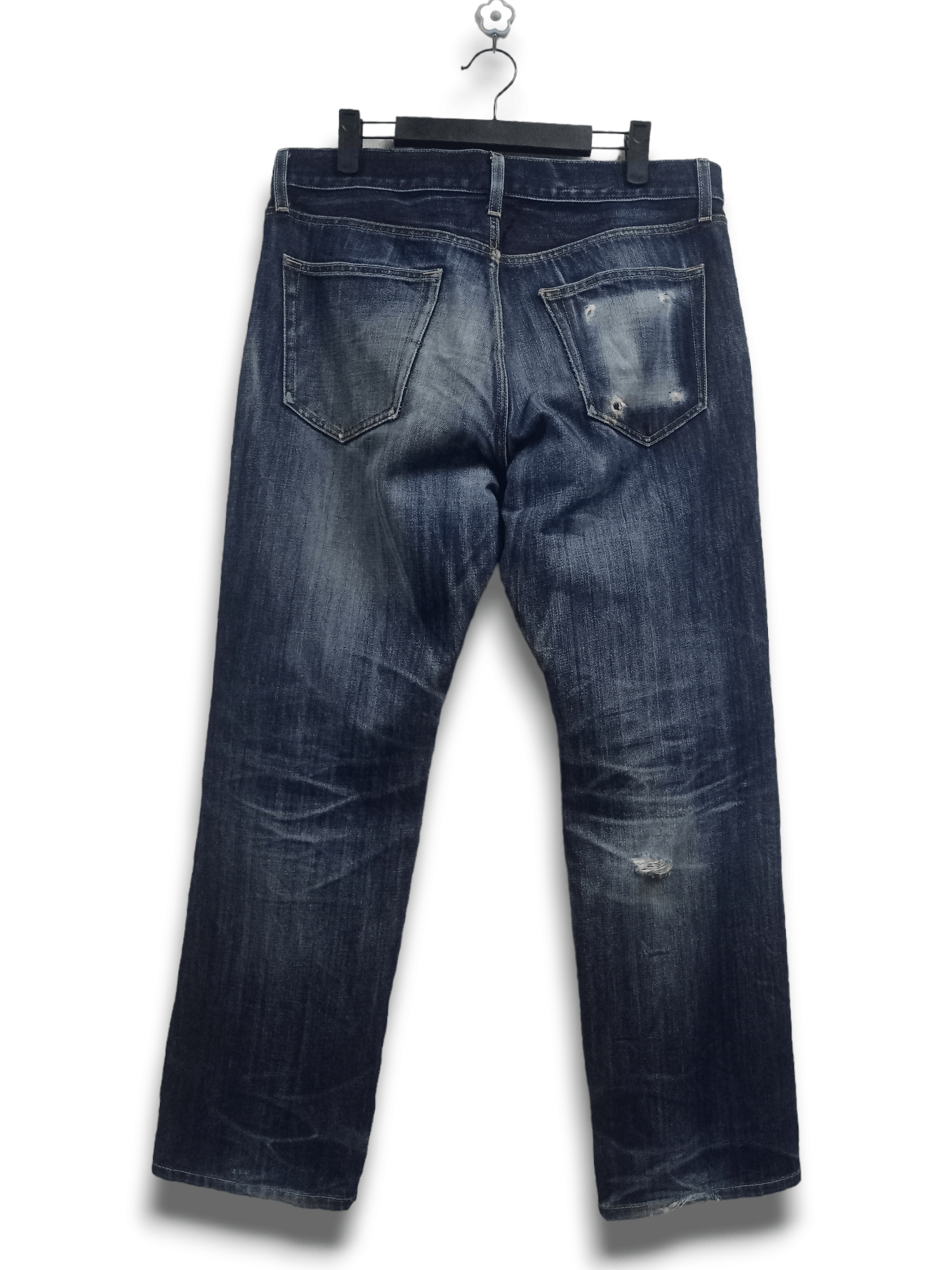 Japanese Brand × Uniqlo Vintage Japanese Uniqlo Distressed Baggy Style Jeans 34x29 Size US 34 / EU 50 - 2 Thumbnail