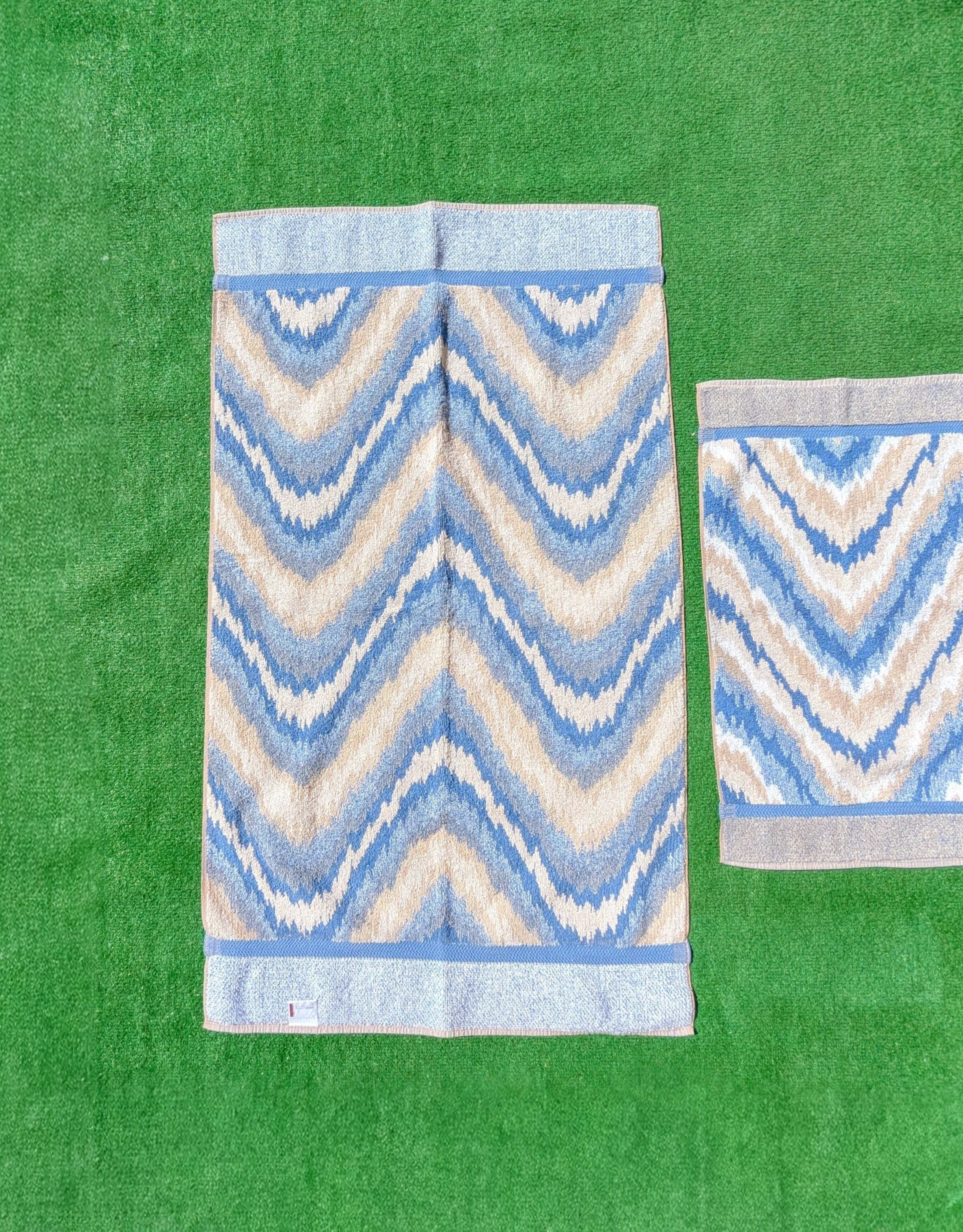 JCPenney VTG JCPenny Color Forum 1980s Ice Blue Flame 2Pc Towel Set Size ONE SIZE - 2 Thumbnail