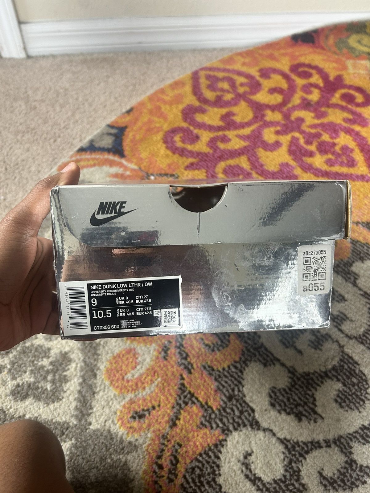 Nike Off-white university red Nike dunk Size US 9 / EU 42 - 12 Thumbnail