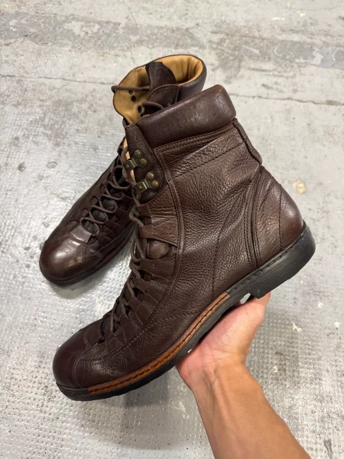 Dolce & Gabbana 2000s Dolce & Gabbana Brown Officer Leather Boots Size US 11 / EU 44 - 6 Thumbnail