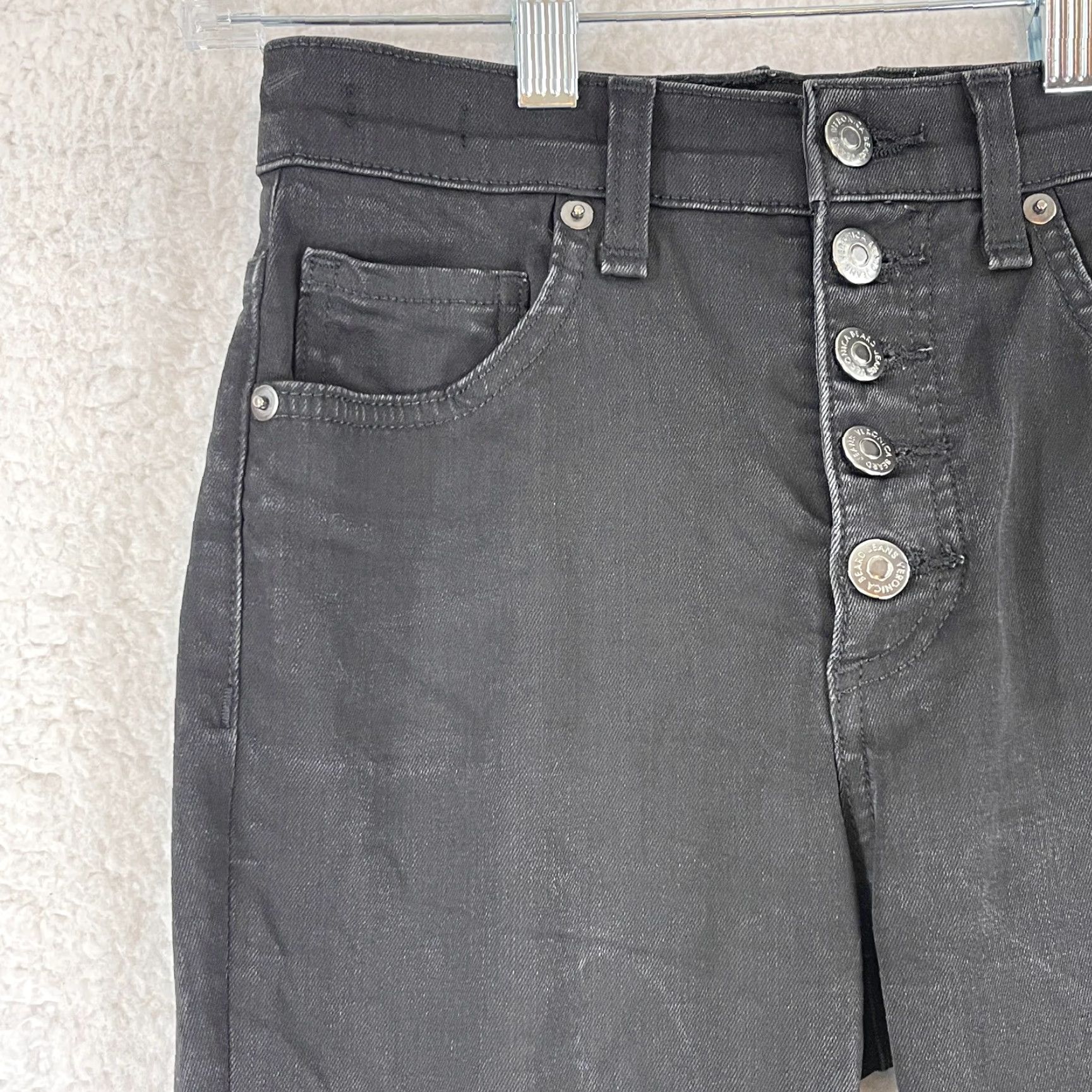 Veronica Beard VERONICA BEARD Debbie Skinny High-Rise Jeans Womens Size 25 Black Denim Mid-Rise Jeans Size 42" / US 20 - 4 Thumbnail