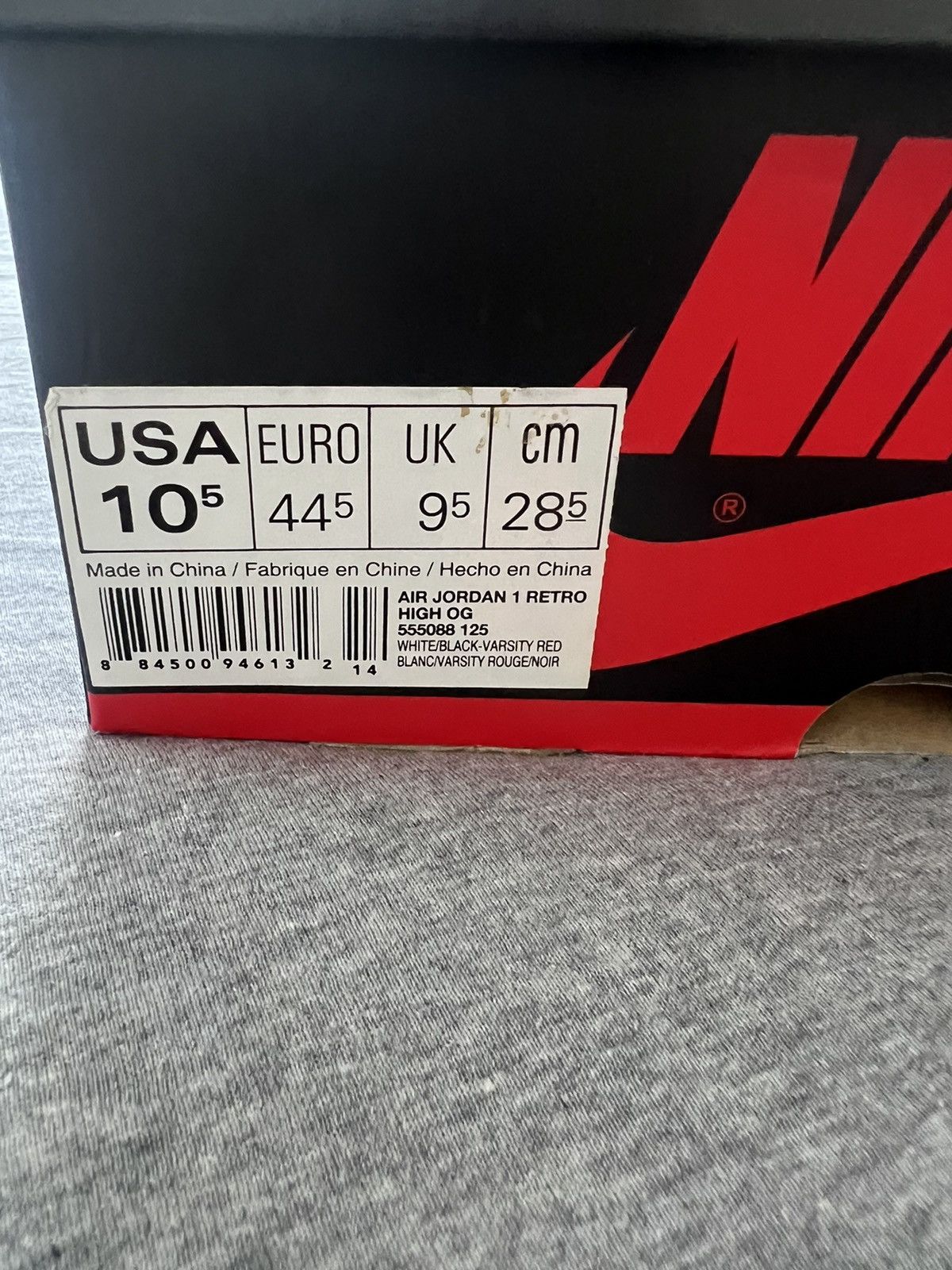 Jordan Brand × Nike Jordan 1 High Black Toe (2016) Size US 10.5 / EU 43-44 - 9 Thumbnail