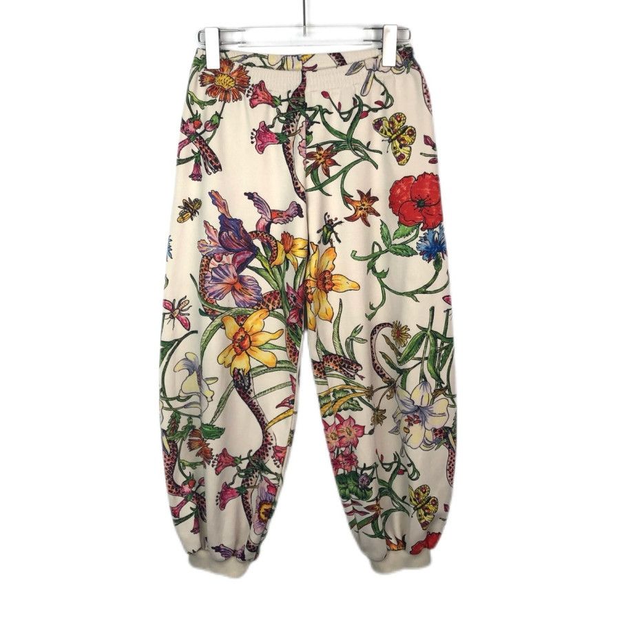 Gucci Gucci Floral Print White Elasticated Culotte Pants Size 34" / US 12 / IT 48 - 1 Thumbnail