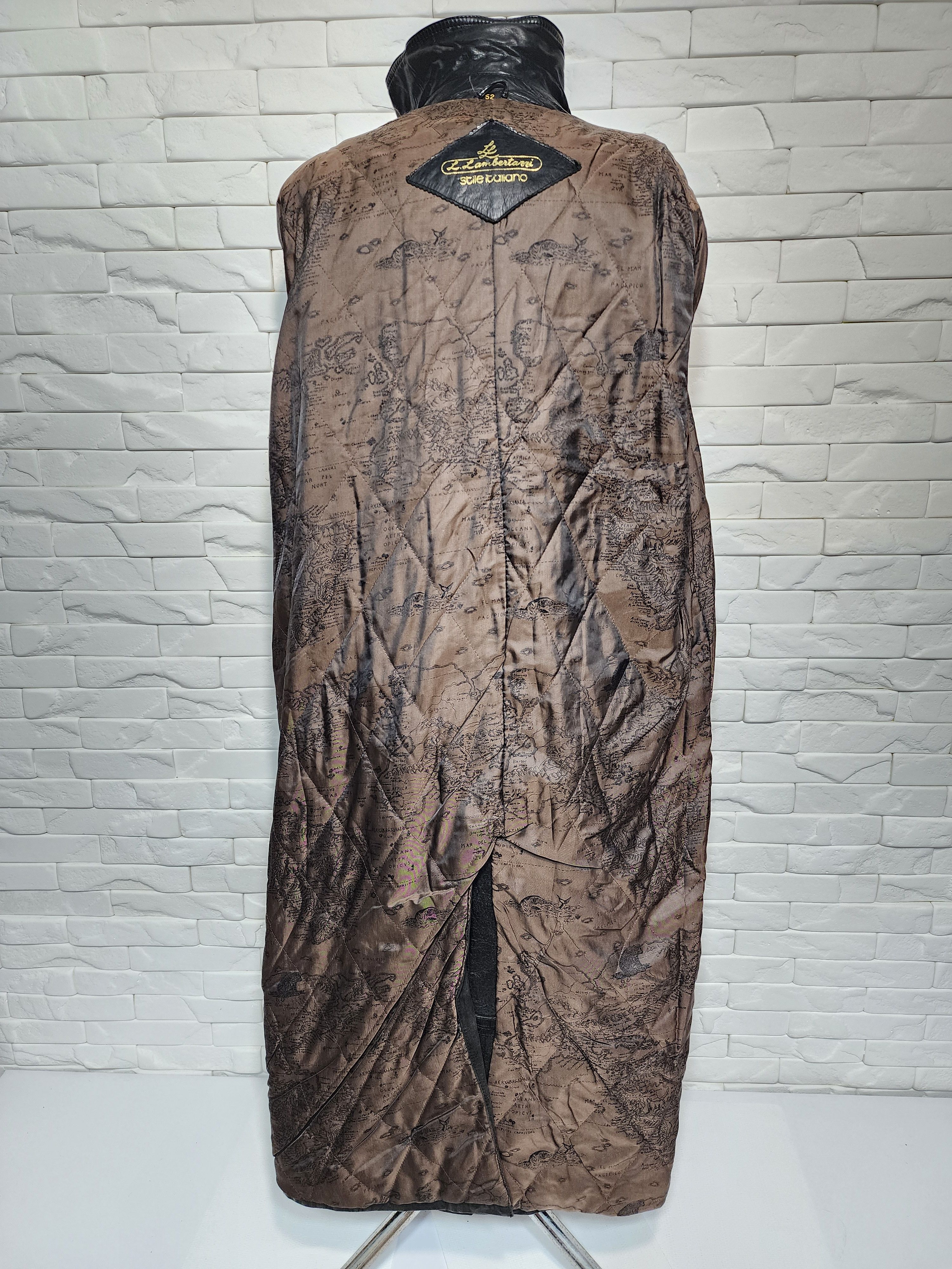 Designer Men's leather trench coat. Long leather men's coat. Size US XL / EU 56 / 4 - 8 Thumbnail
