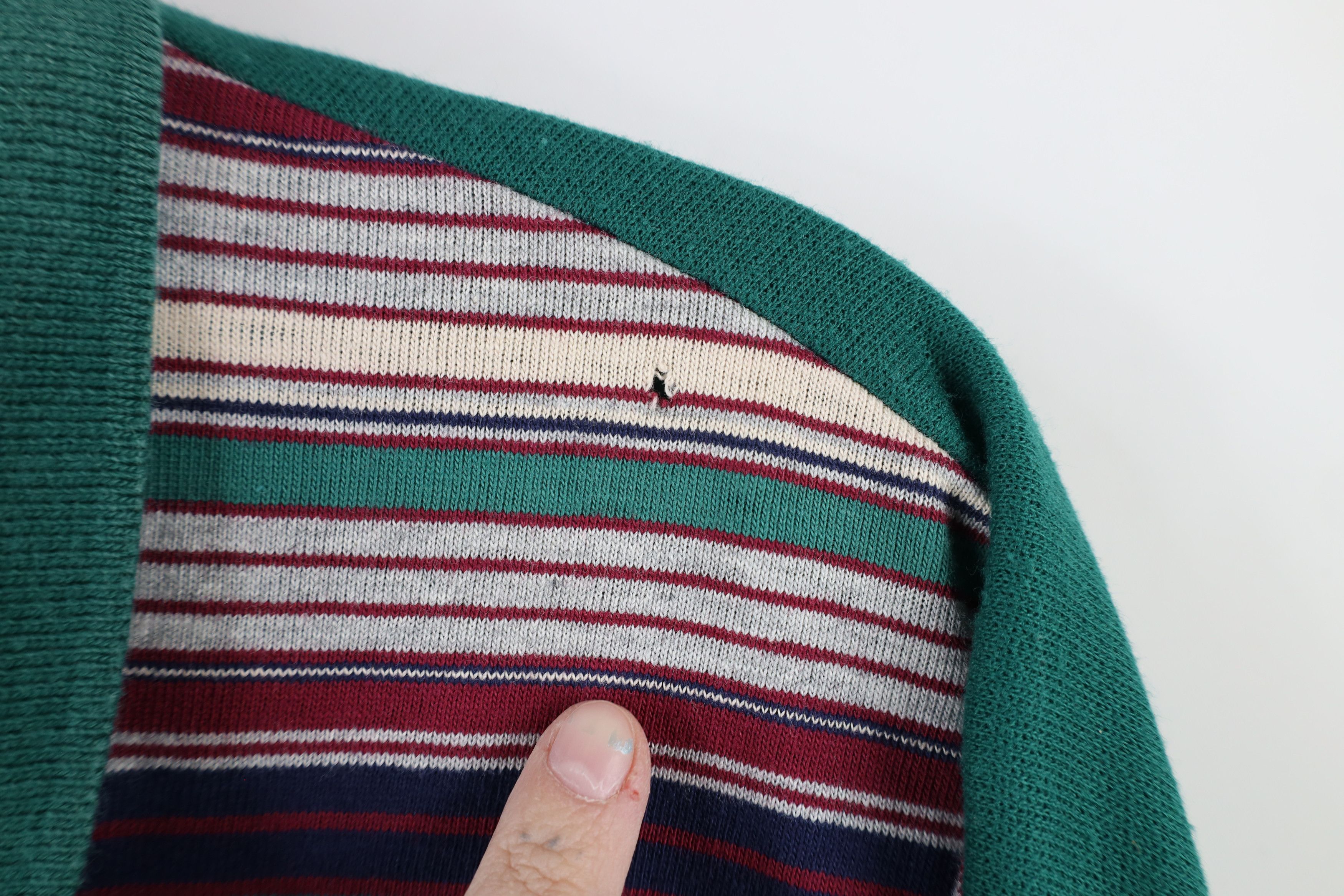 Vintage Vintage 90s Streetwear Striped Collared Pullover Sweatshirt Size US XL / EU 56 / 4 - 4 Thumbnail