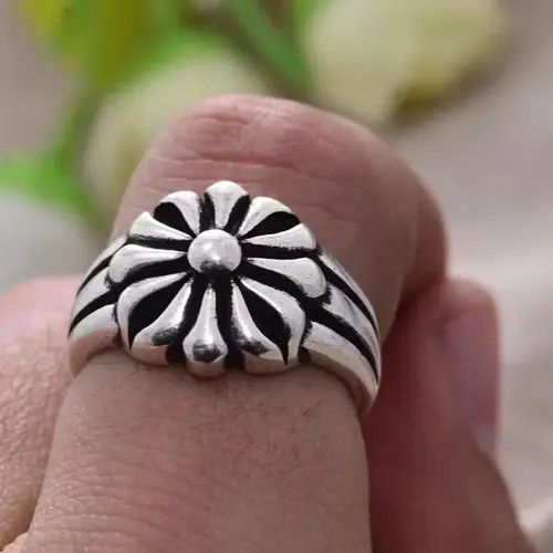 Ring Of Fire Elegant Sunflower Sterling Silver Adjustable Ring Size ONE SIZE - 4 Thumbnail