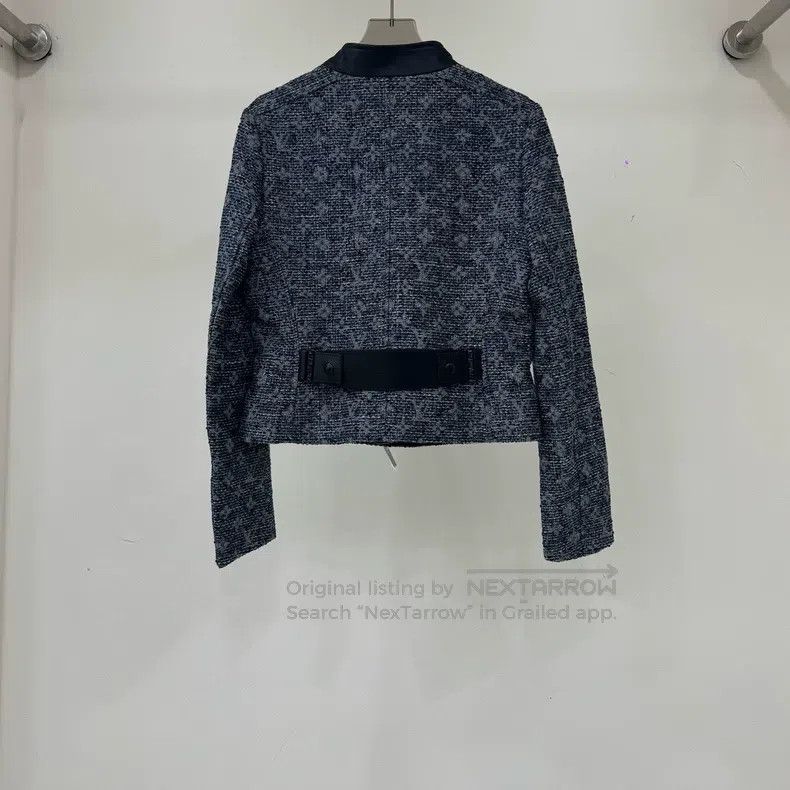 Louis Vuitton Louis Vuitton Navy Blue Full Print Tweed Jacket Size XS / US 0-2 / IT 36-38 - 2 Thumbnail