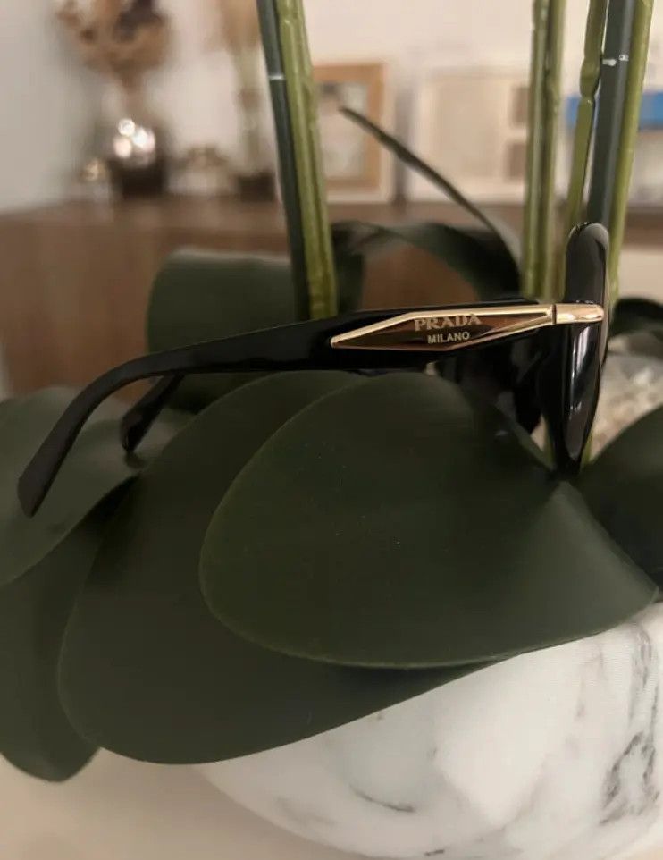 Prada × Vintage PRADA Sunglasses Rectangle Wrap Shield Metal Symbole RI928 Size ONE SIZE - 2 Thumbnail