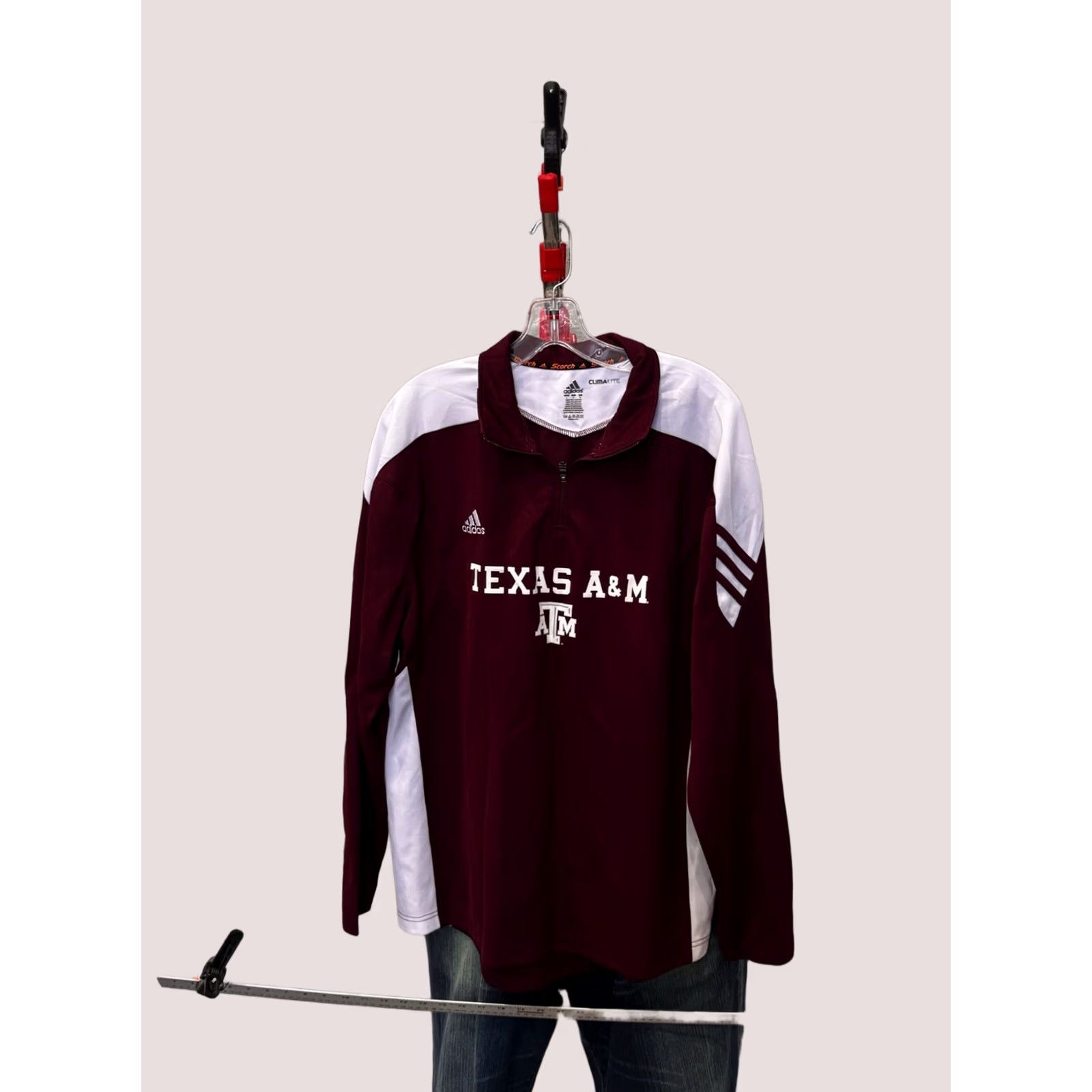 Adidas Adidas Zip SWEATER Large L Mens Shirt Sharp Texas A&M Swater Size US L / EU 52-54 / 3 - 1 Thumbnail