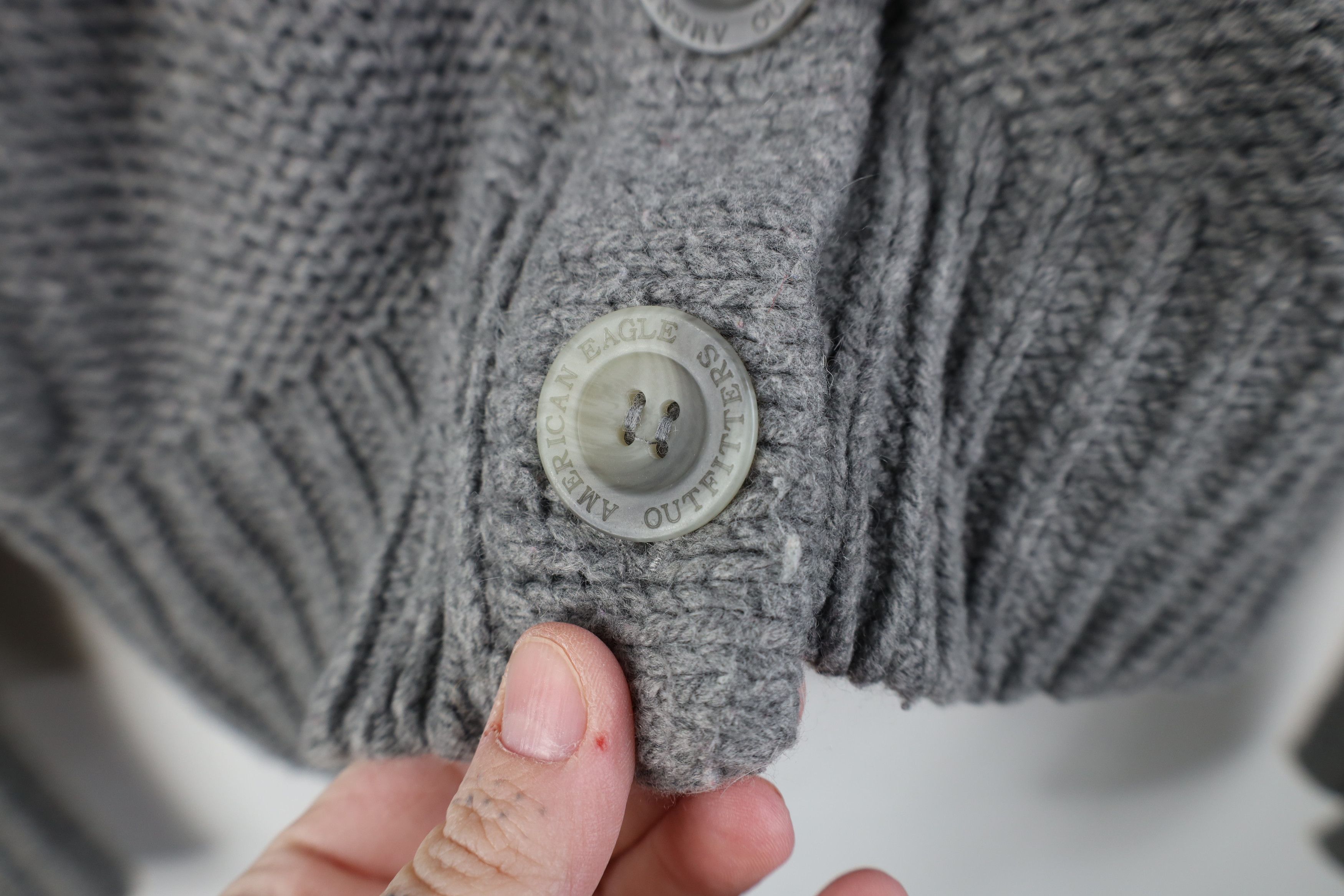 American Eagle Outfitters Vintage Y2K American Eagle Wool Chunky Knit Cardigan Sweater Size M / US 6-8 / IT 42-44 - 5 Thumbnail