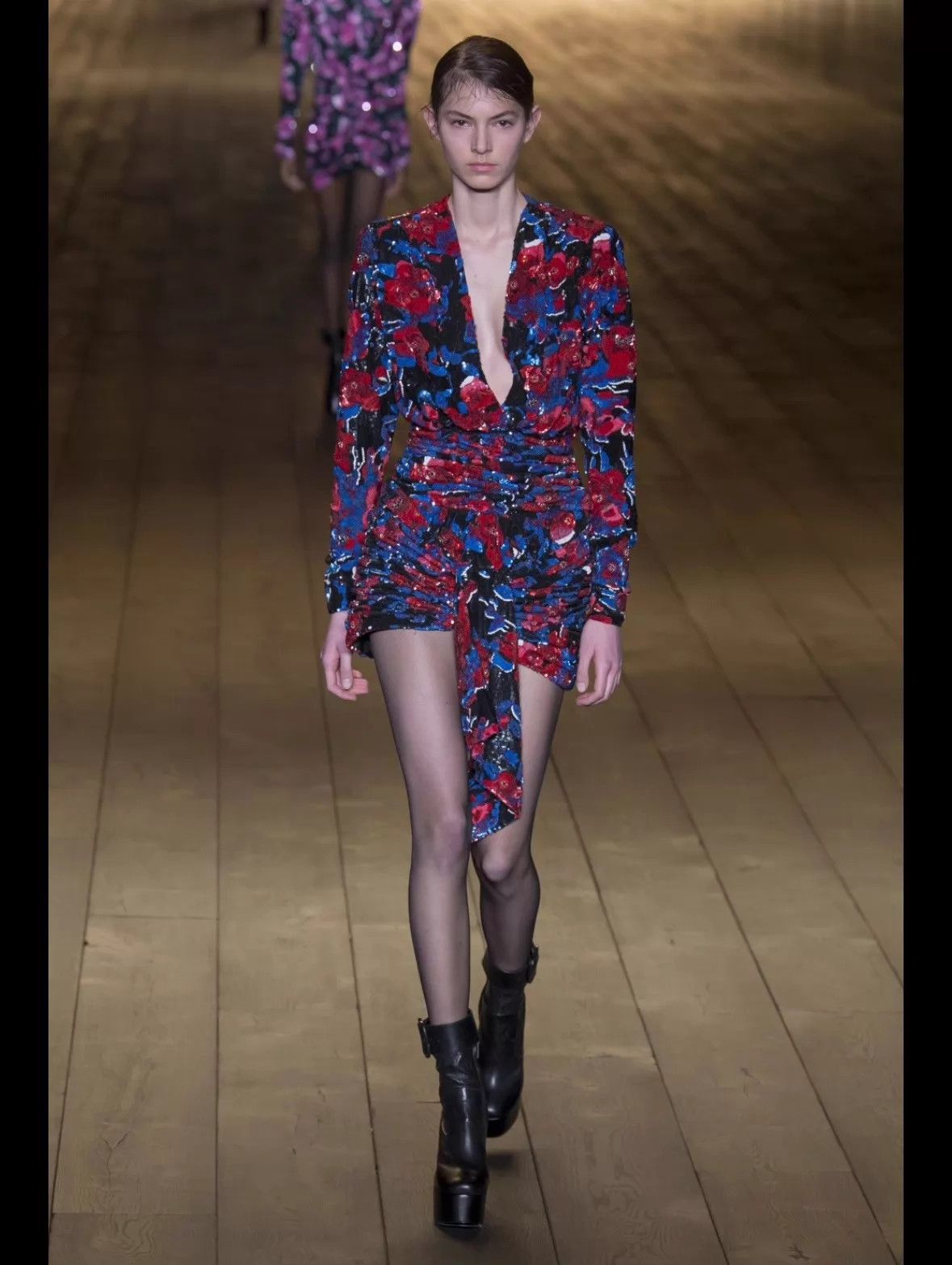 Saint Laurent Paris SLP 18FW Runway Floral Bodycon Silk Dress 38 Rosamund Kwan Size XS / US 0-2 / IT 36-38 - 7 Thumbnail