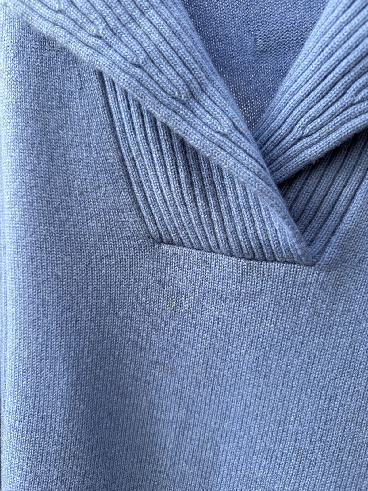 Escada Vintage ESCADA Blue Ribbed Knit Sweater Polo Collar Women Size M / US 6-8 / IT 42-44 - 6 Thumbnail