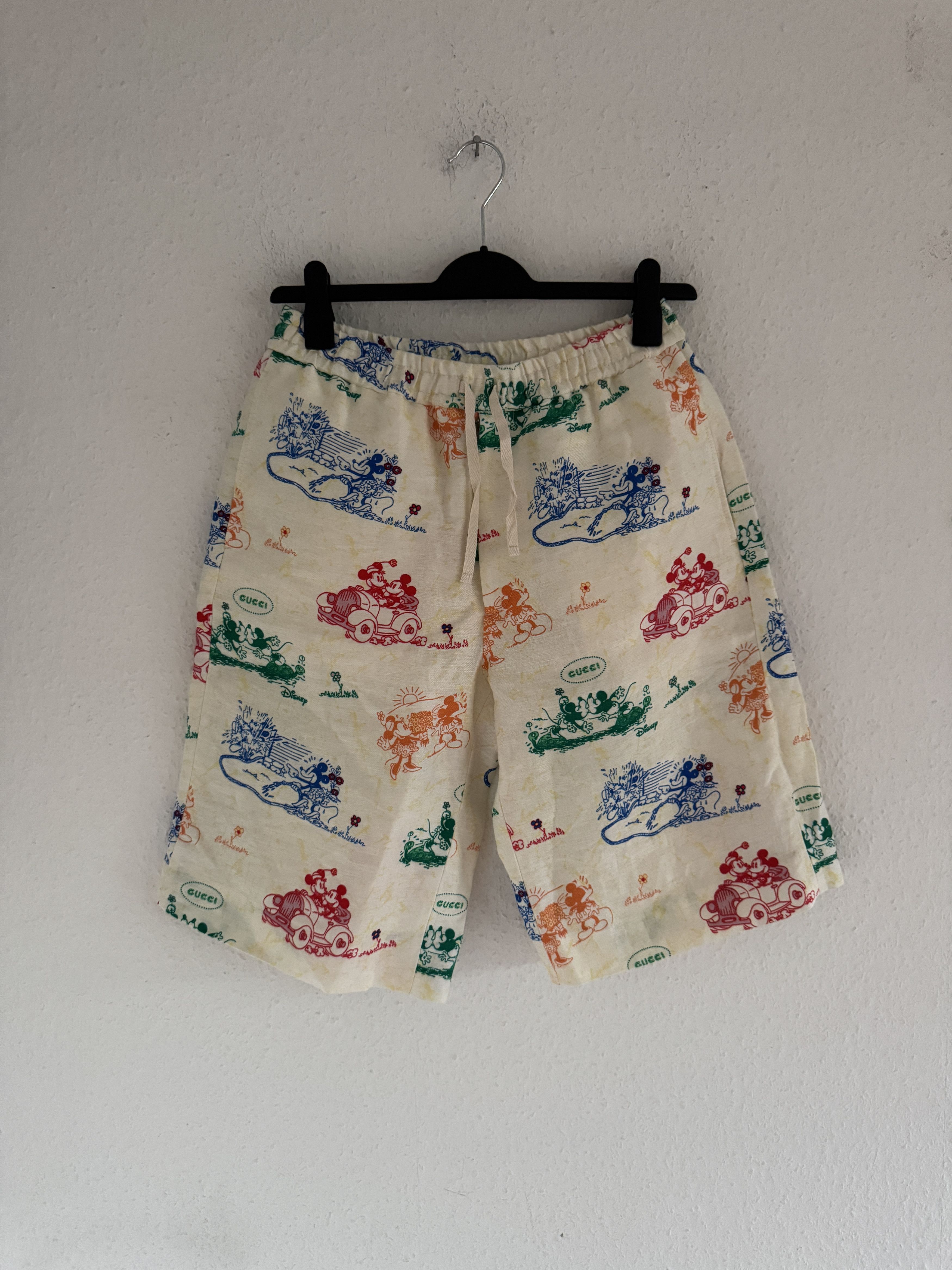 Disney × Gucci Linen Mickey Shorts Size US 32 / EU 48 - 1 Thumbnail