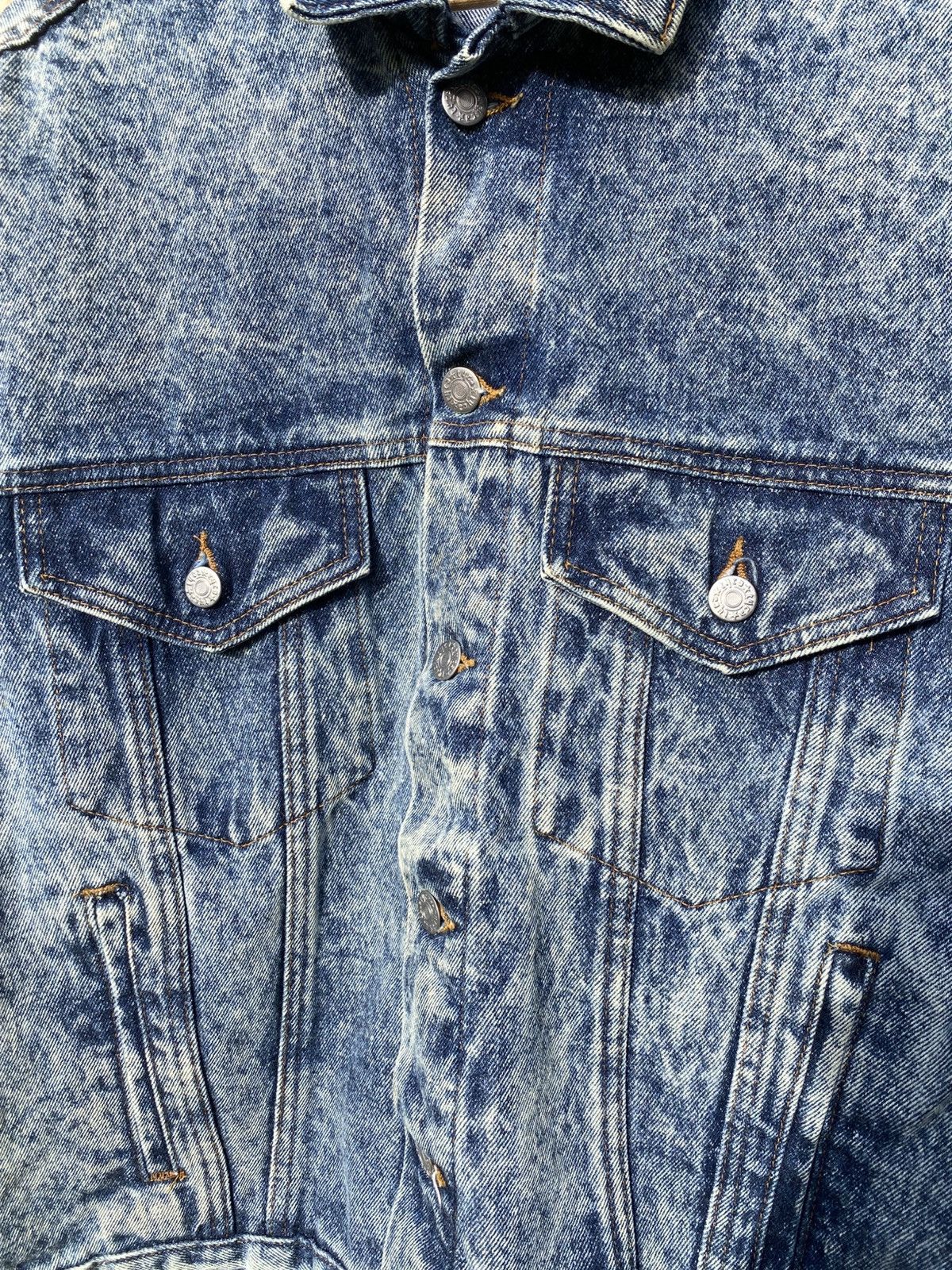 Vintage Vtg Made USA Smith & Wesson Logo Acid Stone Wash Jean Jacket Size US S / EU 44-46 / 1 - 6 Thumbnail