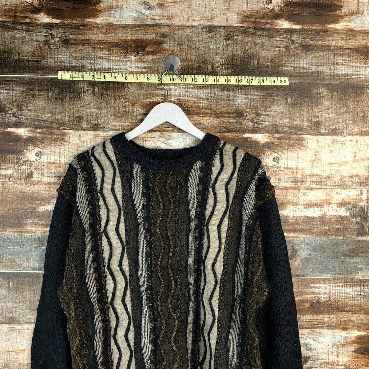 Homespun Knitwear × Japanese Brand × Vintage Aitals Zeal Black stripe Knitwear sweatshirt #A1559 Size US M / EU 48-50 / 2 - 2 Thumbnail