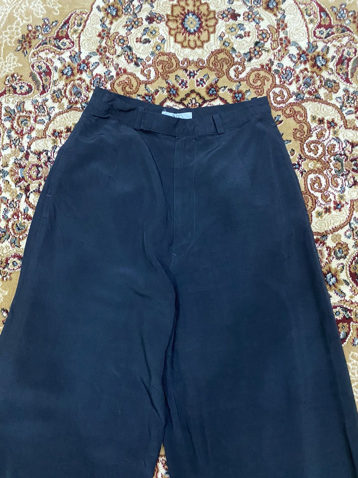 Designer × Y's × Yohji Yamamoto Y’s Yohji Yamamoto Palazzos Black Rayonne Size 24" / US 00 / IT 34 - 5 Thumbnail