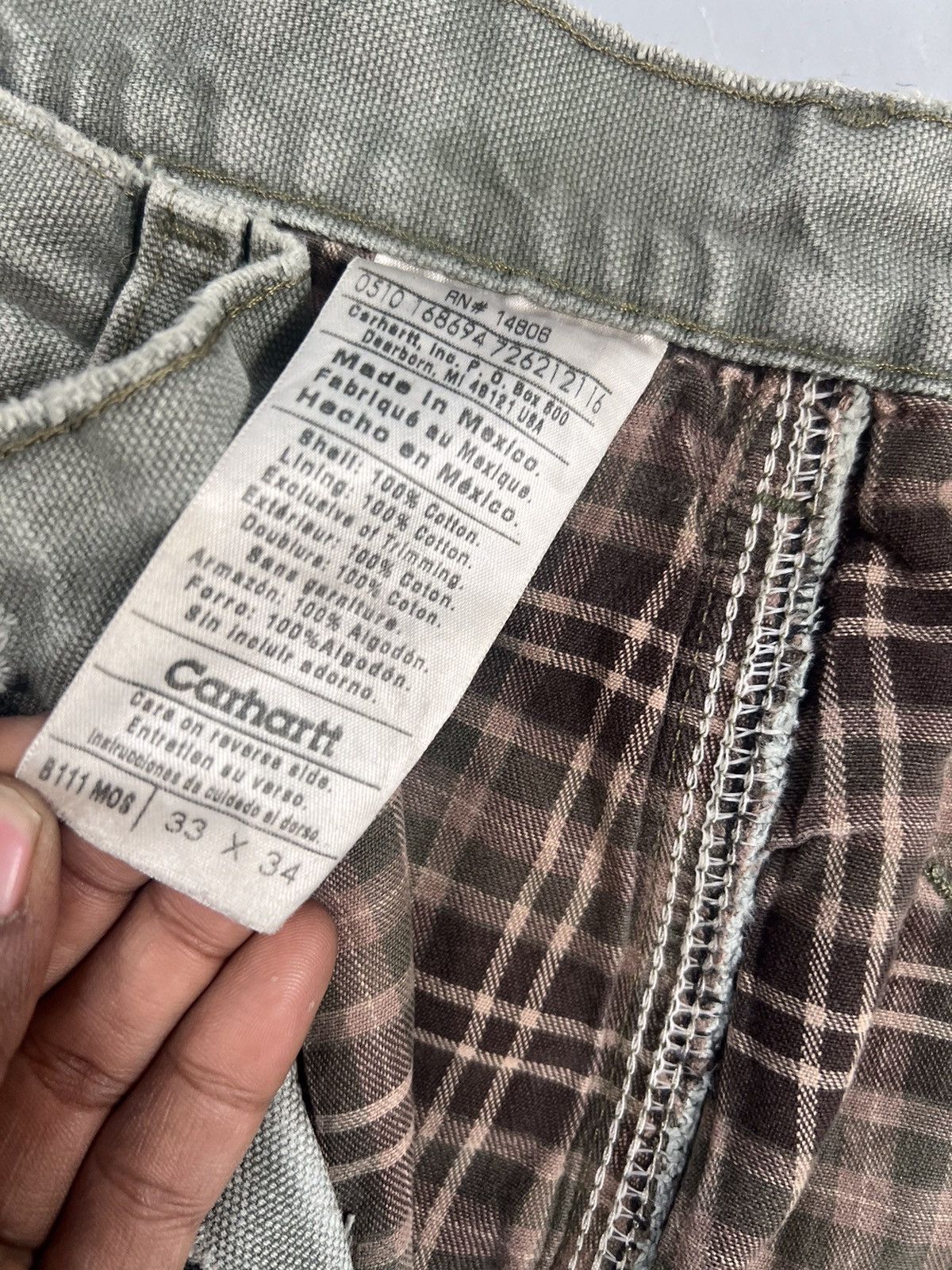 Carhartt Rare Vintage Carhartt B111 MOS blanket line carpenter denim Size US 33 - 5 Thumbnail