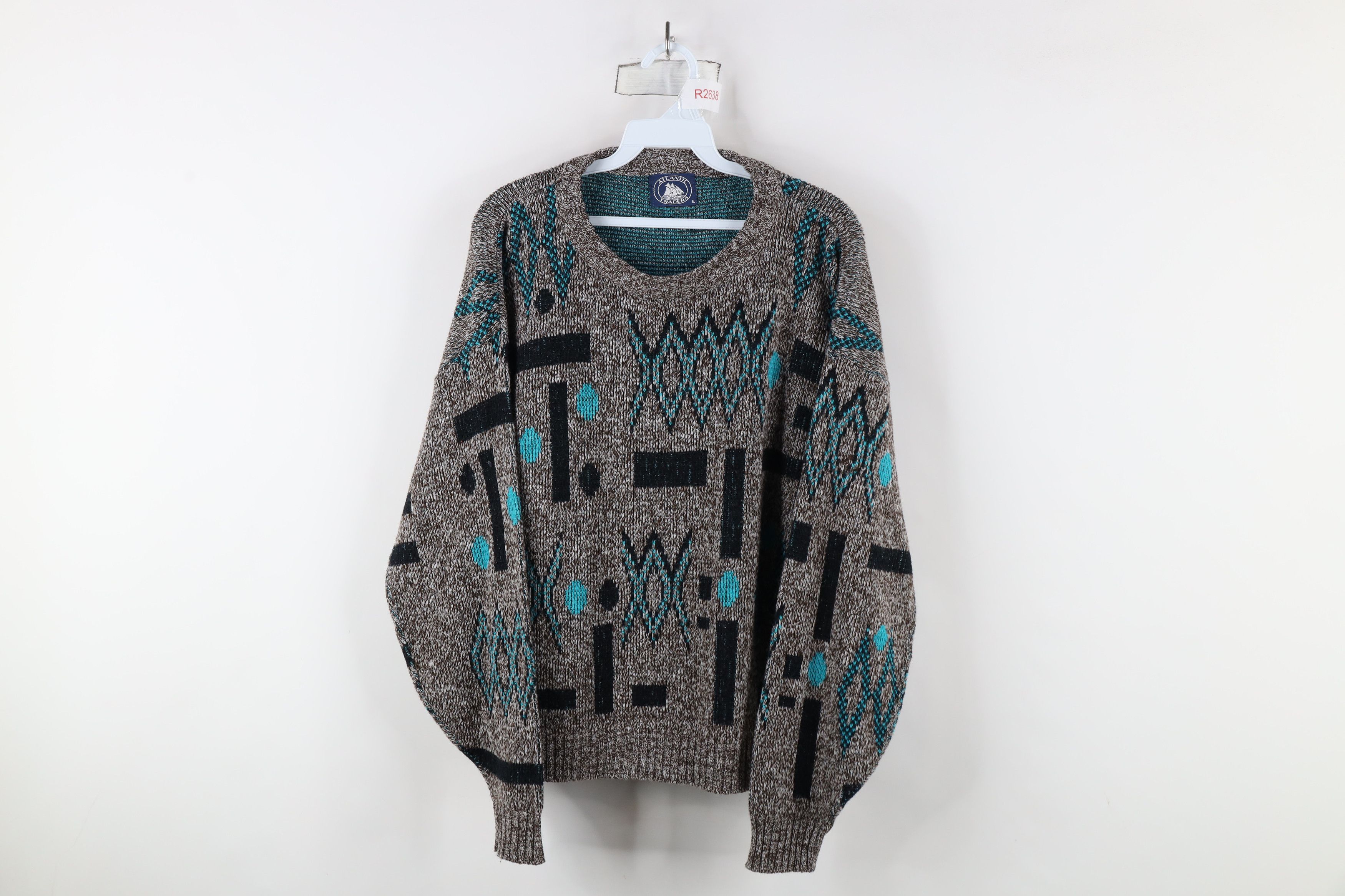 Vintage Vintage 90s Streetwear Polka Dot Knit Crewneck Sweater USA Size L / US 10 / IT 46 - 1 Thumbnail
