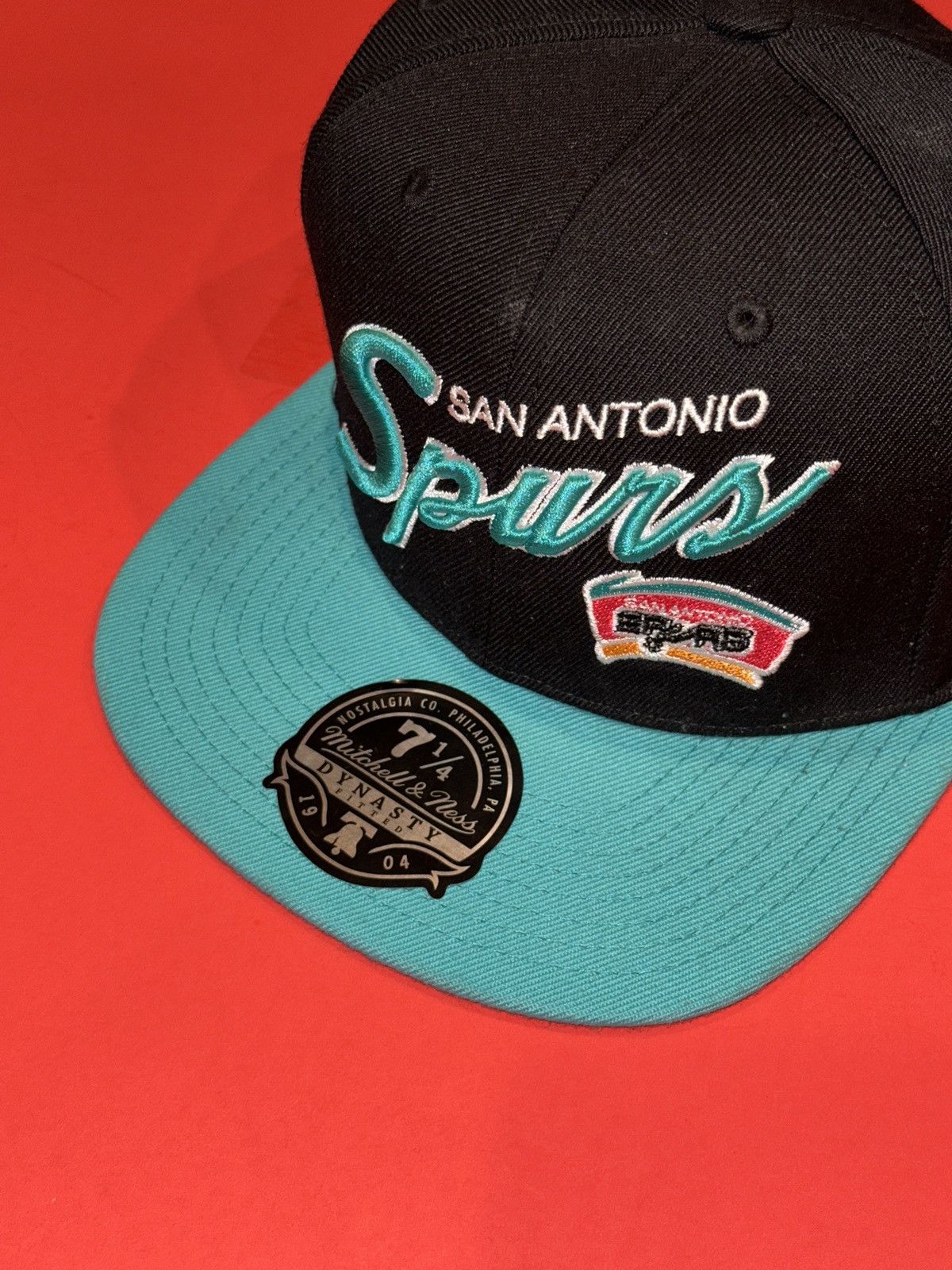 Mitchell & Ness San Antonio Spurs Mitchell & Ness NBA Fitted 7 1/4 Flat Hat Size ONE SIZE - 6 Thumbnail