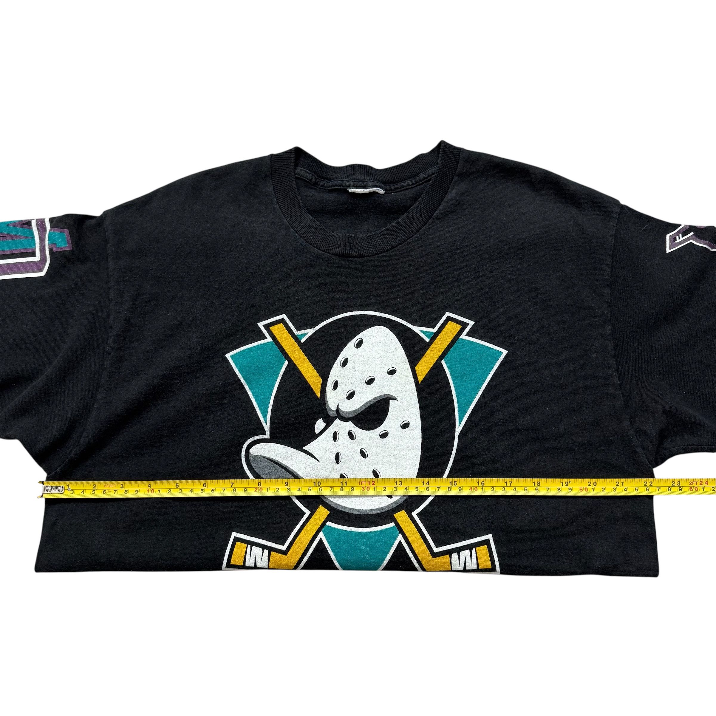 NHL VTG 90s MIGHTY DUCKS ANAHEIM PRO PLAYER DOUBLE SIDED T-SHIRT Size US L / EU 52-54 / 3 - 8 Thumbnail