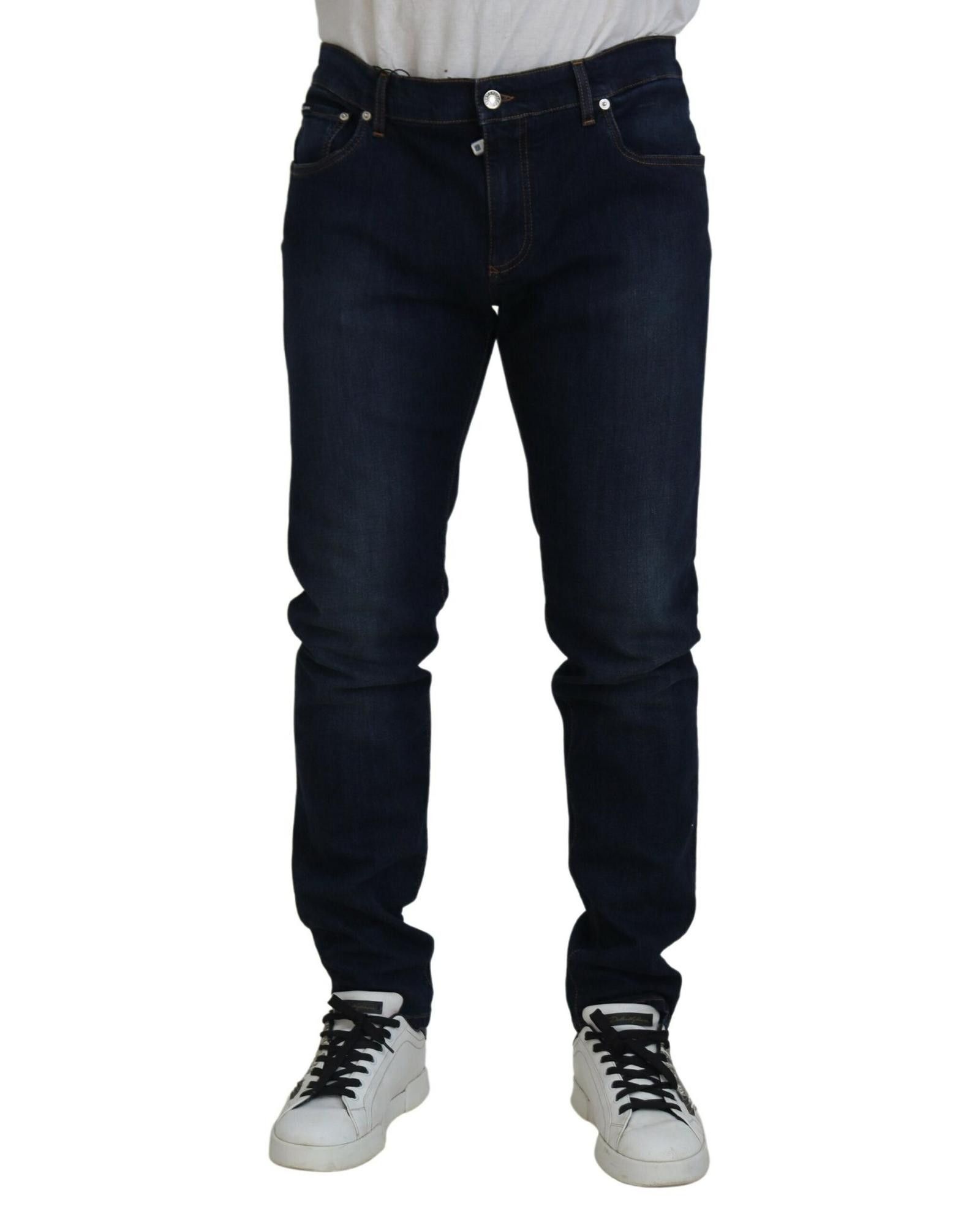 image of Dolce Gabbana Gorgeous Dark Skinny Denim Jeans in Blue, Men's (Size 40)