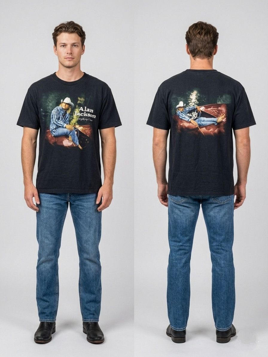 Band Tees Alan Jackson 1996 "Everything I Love" Tennessee River Gold Size US L / EU 52-54 / 3 - 3 Thumbnail