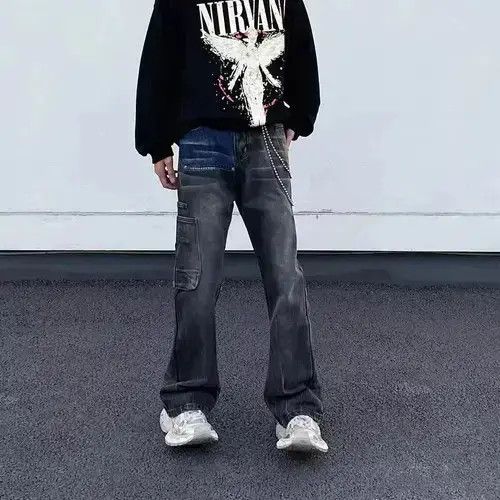 Japanese Brand Retro high street hip hop draped workwear bootcut jeans Size US 32 / EU 48 - 4 Thumbnail