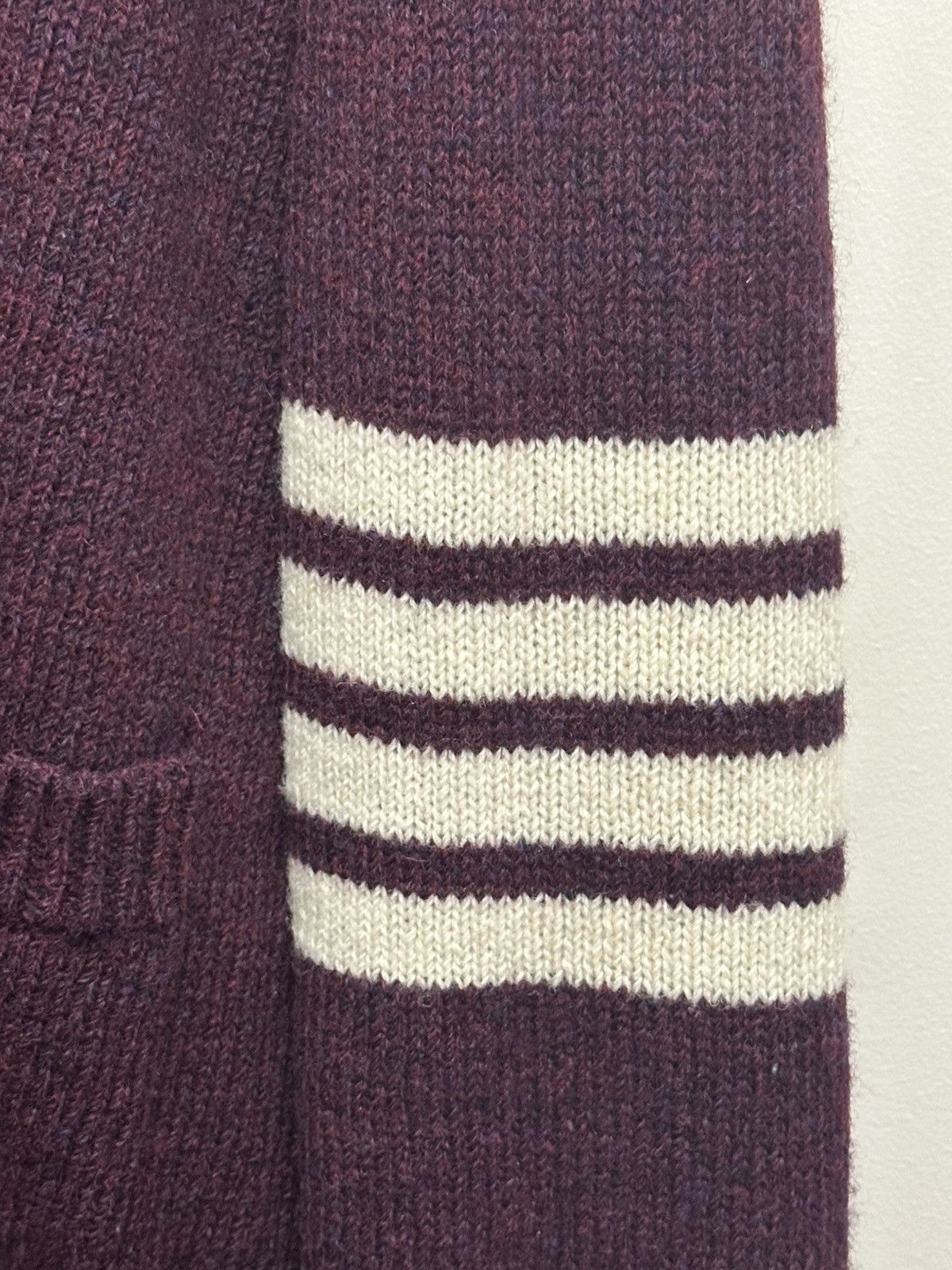 Thom Browne Thom Browne burgundy thick wool cardigan sz 4 Size US XL / EU 56 / 4 - 5 Thumbnail