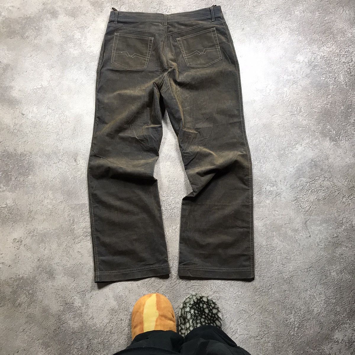 Vintage Vintage 90s Baggy Cargo Pants Olive Grunge Workwear Faded 32 Size 32" / US 10 / IT 46 - 4 Thumbnail
