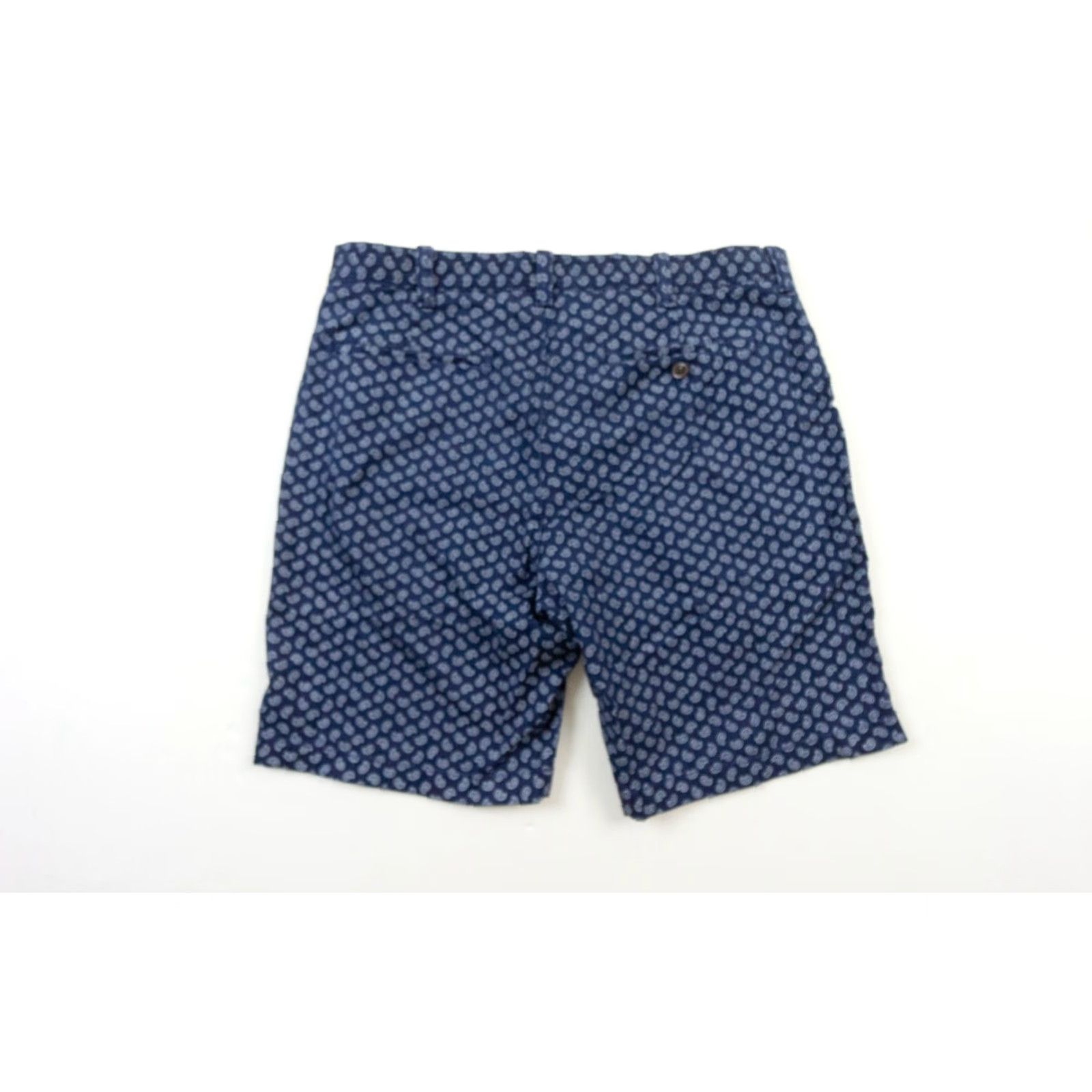 J.Crew JCrew Men’s Stretch Chino Shorts 9" Flat Front 35 Blue Paisley Casual Preppy Mens Size US 35 - 3 Thumbnail