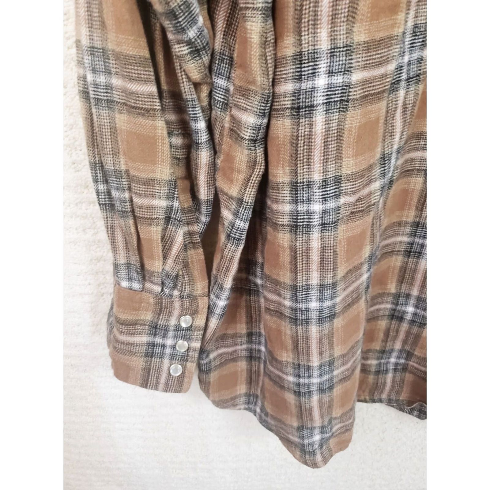 Wrangler Wrangler Wrancher Plaid Flannel Shirt 2XT Brown Blue Long Sleeve Button-Up Men's Casual Workwear 2XT Big & Tall Pockets Cotton Size US XXL / EU 58 / 5 - 7 Thumbnail