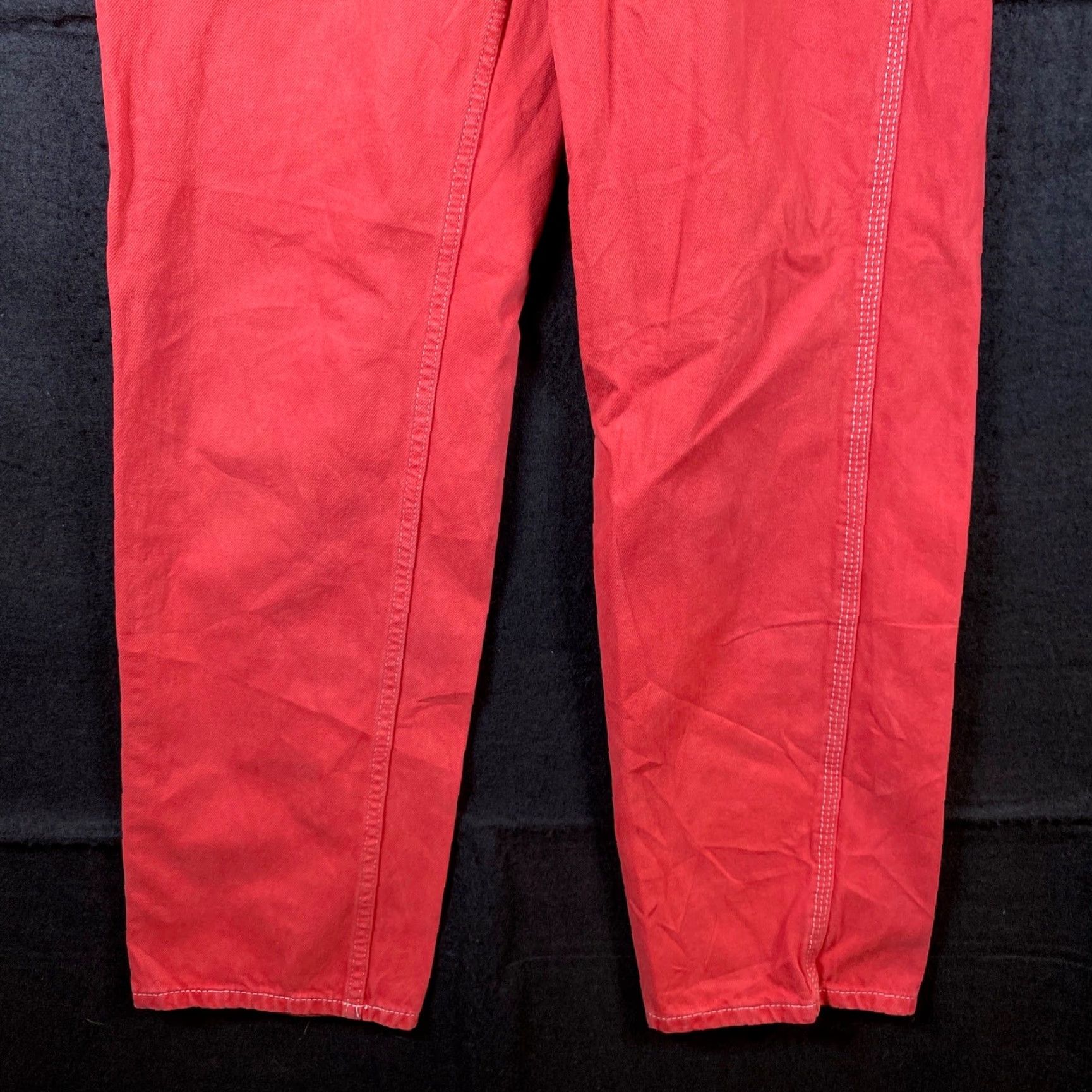 Bdg BDG Jeans Women Red Pink Cropped High Rise Cargo Straight Leg Stretch W25 Size 42" / US 20 - 3 Thumbnail