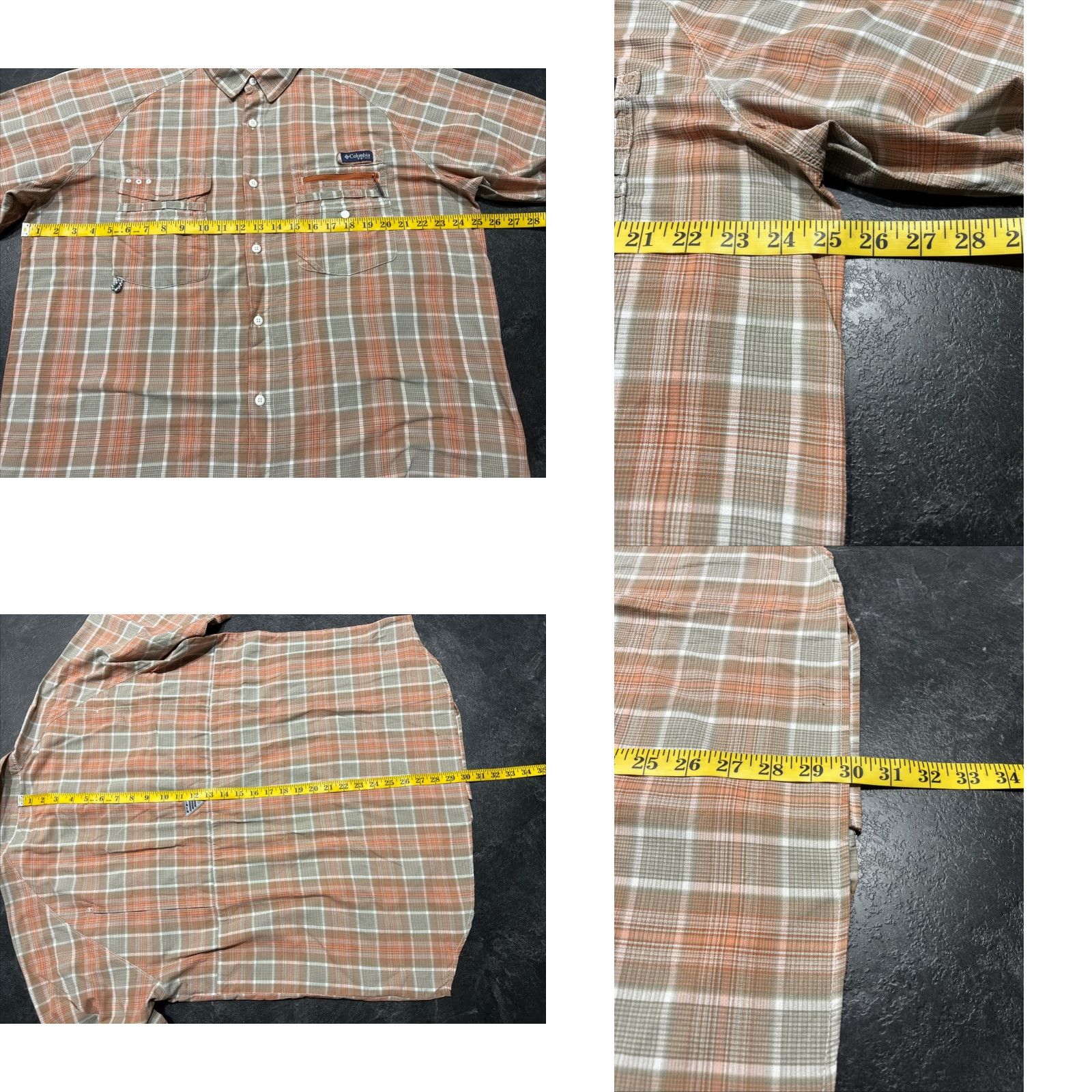 Vintage Columbia Men's XL Short Sleeve Button-Up Shirt Brown Plaid Outdoor Fishing Vented PFG Size US XL / EU 56 / 4 - 8 Thumbnail