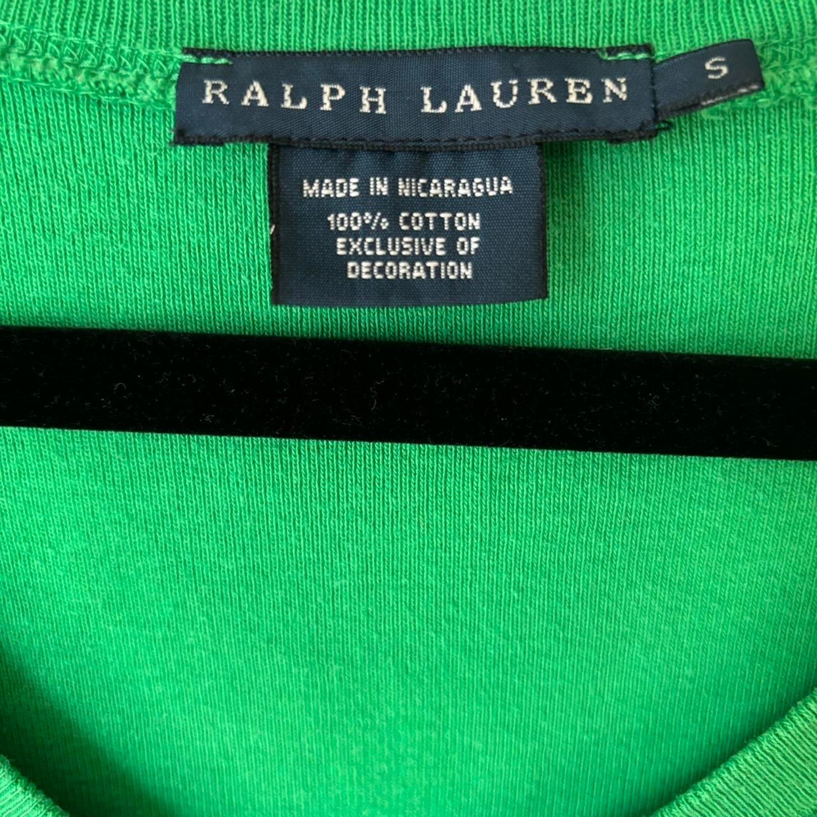Polo Ralph Lauren Vintage Ralph Lauren Green V-Neck T-Shirt Small Cotton Y2K Size S / US 4 / IT 40 - 5 Thumbnail