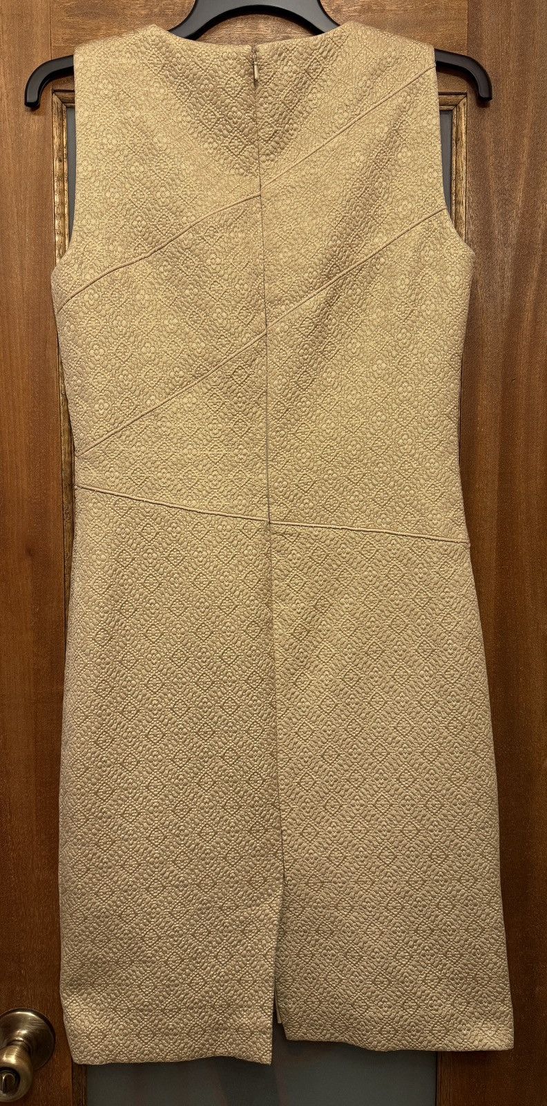 Other Worth NY Gold Textured Geometric Asymmetrical Sheath Dress Size S / US 4 / IT 40 - 6 Thumbnail