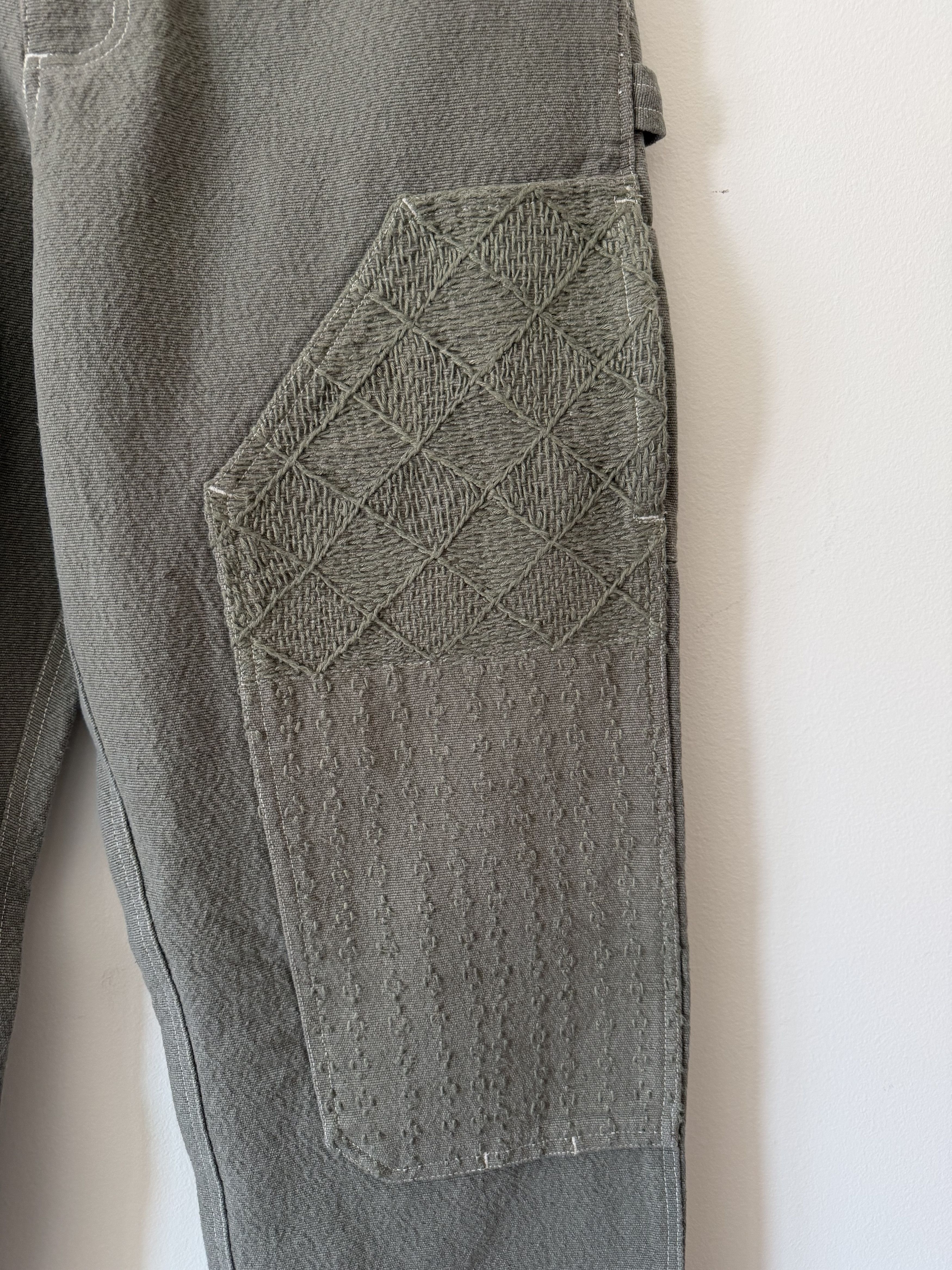 18 East 18 East Eli Hand Embroidered Double Knee Pants in Aged Sage Size US 32 / EU 48 - 5 Thumbnail