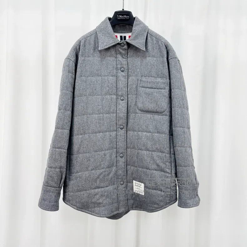 Thom Browne Thom Browne Gray Wool Colorful Striped Down Shirt Jacket Size XS / US 0-2 / IT 36-38 - 1 Thumbnail