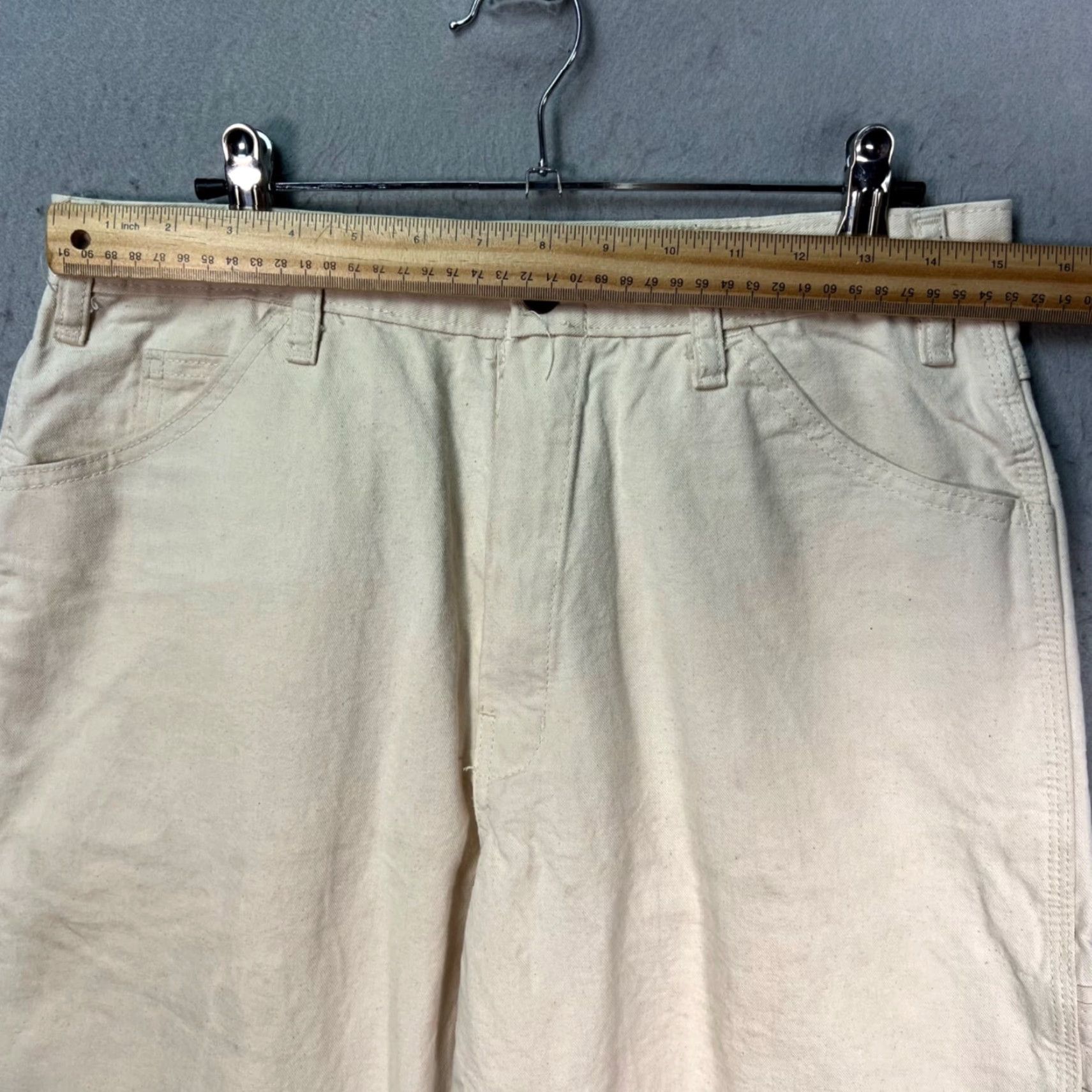 Dickies Dickies Mens Size 32 x 30 Ivory White Carpenter Double Knee Pants 100% Cotton Size US 32 / EU 48 - 4 Thumbnail