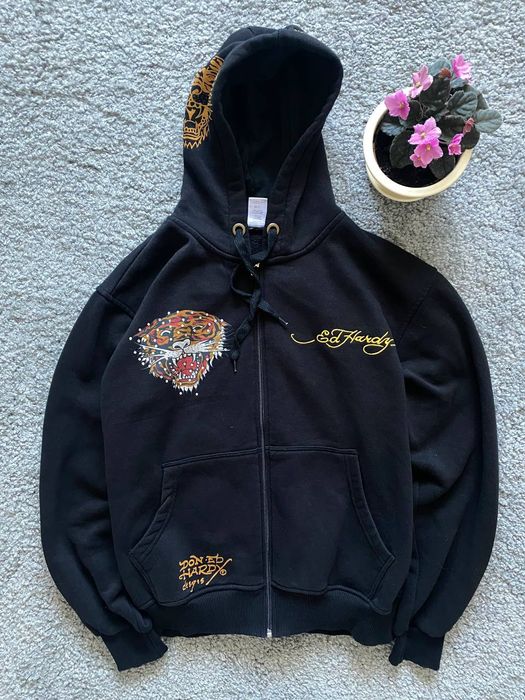 Vintage ❄️ VINTAGE ED HARDY Y2k ZIP UP HOODIE 🔥 | Grailed