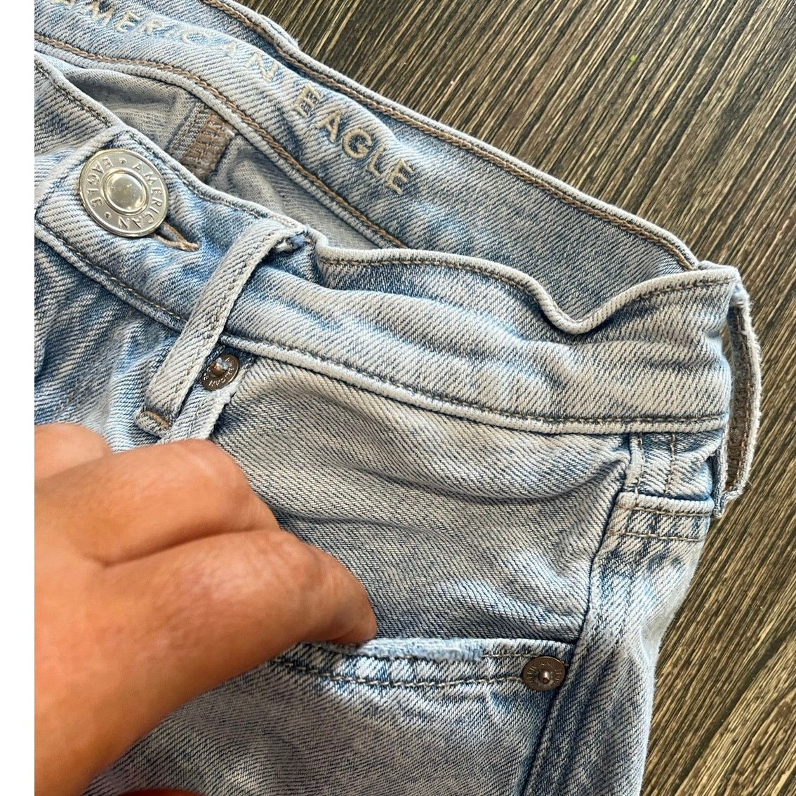 American Eagle Outfitters American Eagle 90's Straight Jeans High Rise Blue Size 0 Size 25" / US 0 / IT 36 - 2 Thumbnail