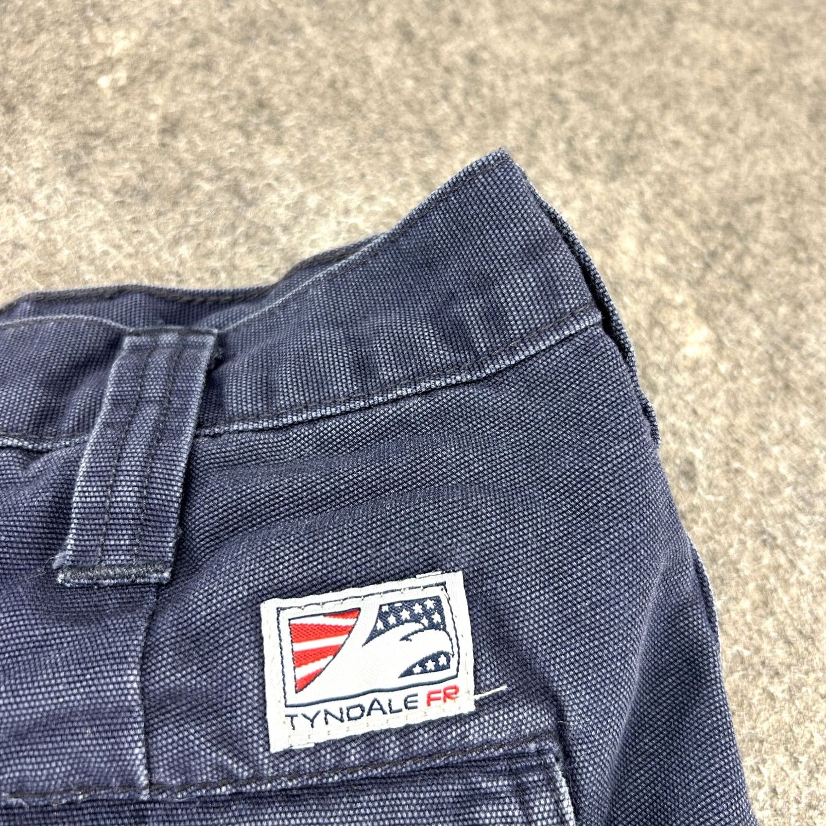 Vintage Tyndale Pants Mens 35x33 Blue Navy Cargo Workwear Flame Resistant USA Straight Leg 90s Size US 35 - 3 Thumbnail