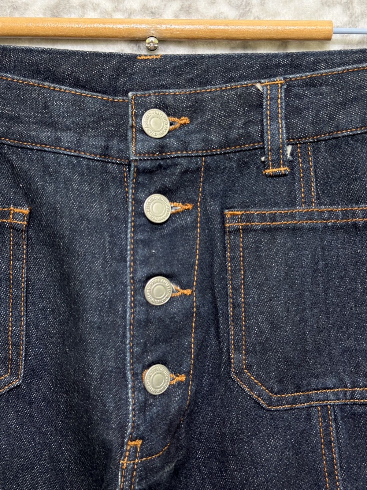 Japanese Brand Vintage Bell Bottom Flare Denim Retro High Waist Button Fly Size US 28 / EU 44 - 8 Thumbnail
