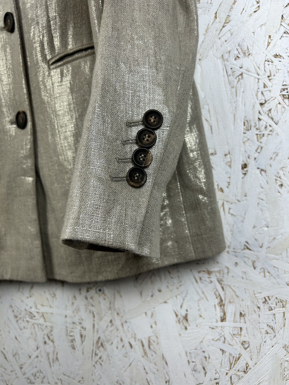Brunello Cucinelli Brunello Cucinelli Shiny Lino Blazer Jacket Size M / US 6-8 / IT 42-44 - 4 Thumbnail