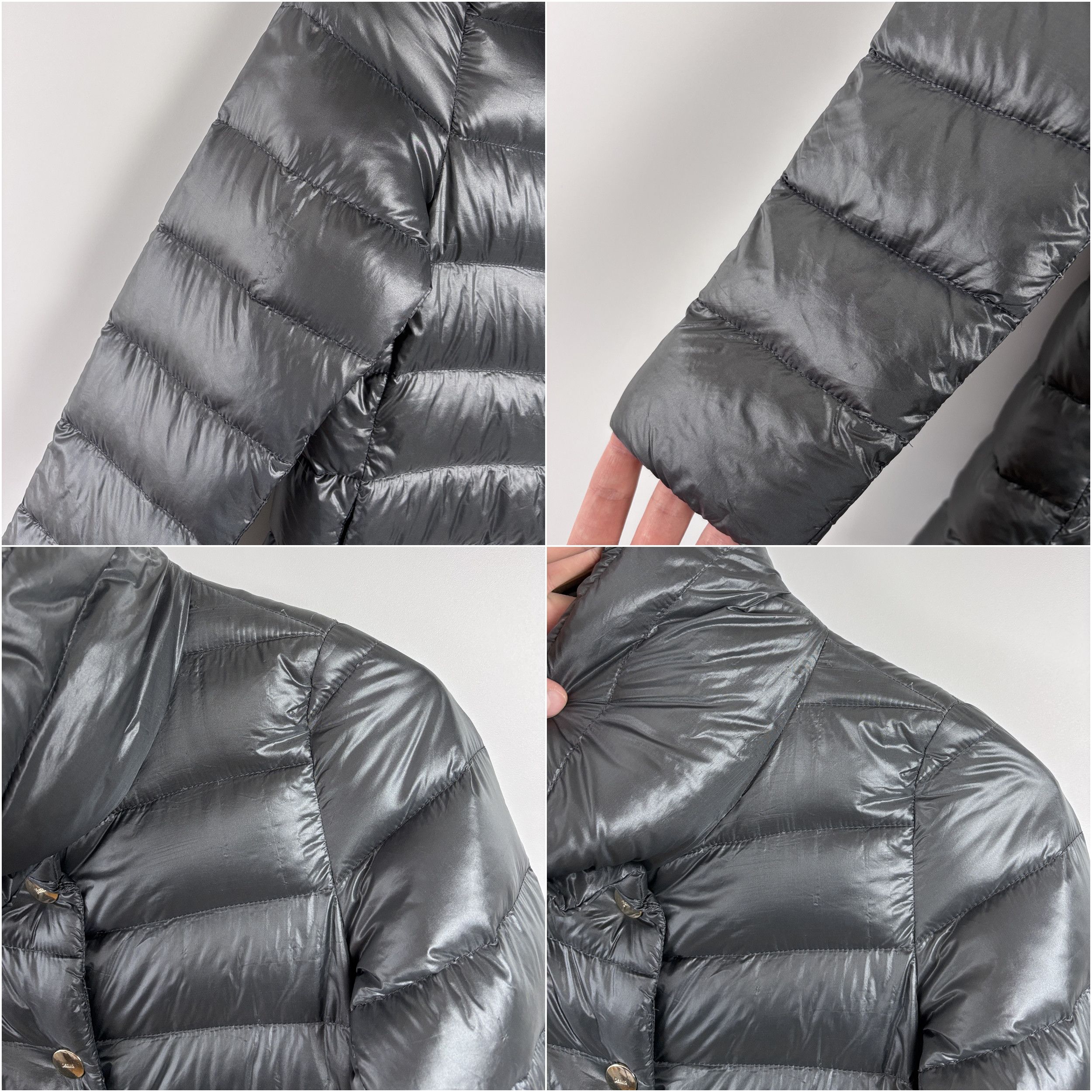 Herno Womens HERNO Lightweight Down Puffer Jacket Gray Size 38 Size XS / US 0-2 / IT 36-38 - 4 Thumbnail