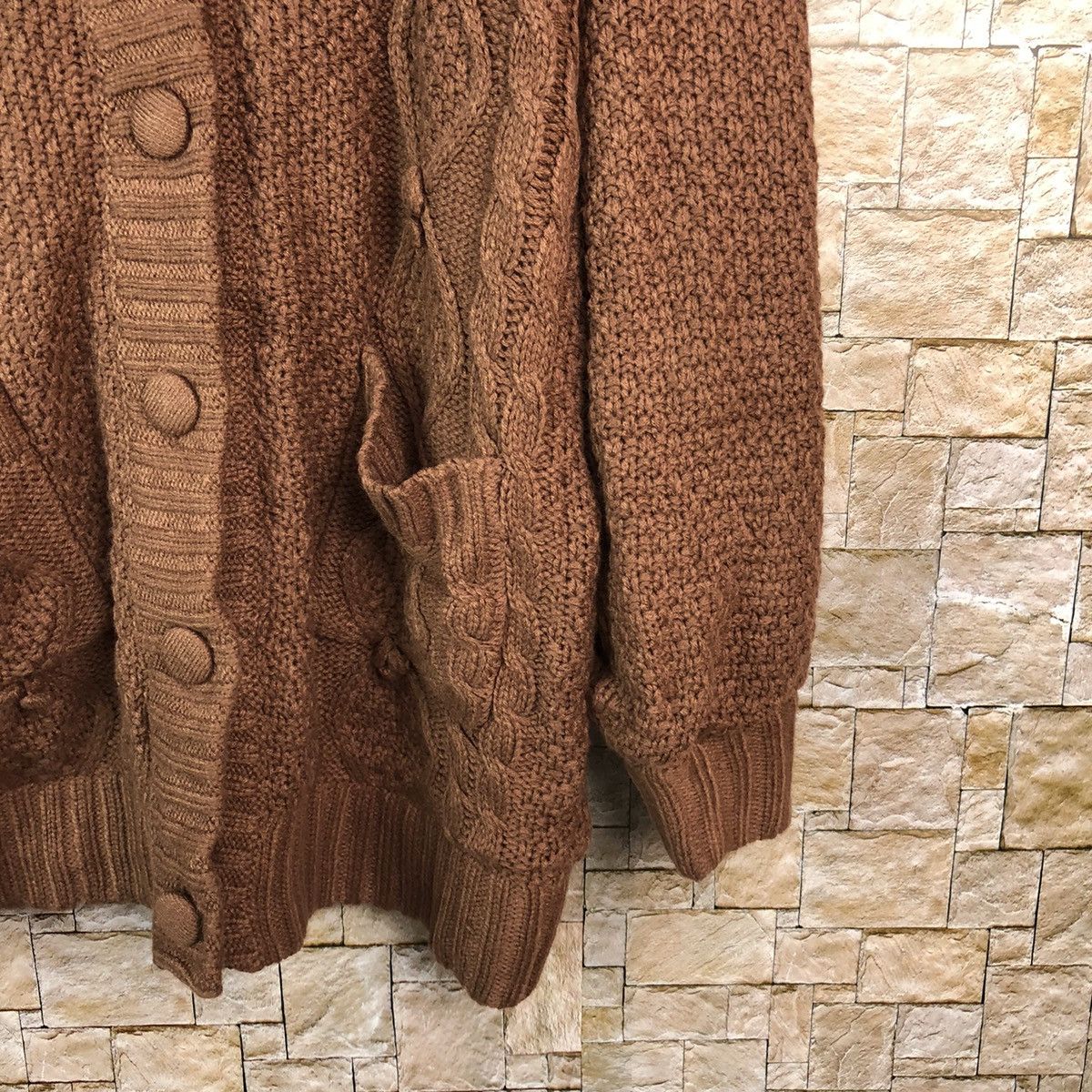 Japanese Brand Pattern Cardigan aran isle cable Knitwear Hoodie #A1086 Size L / US 10 / IT 46 - 8 Thumbnail