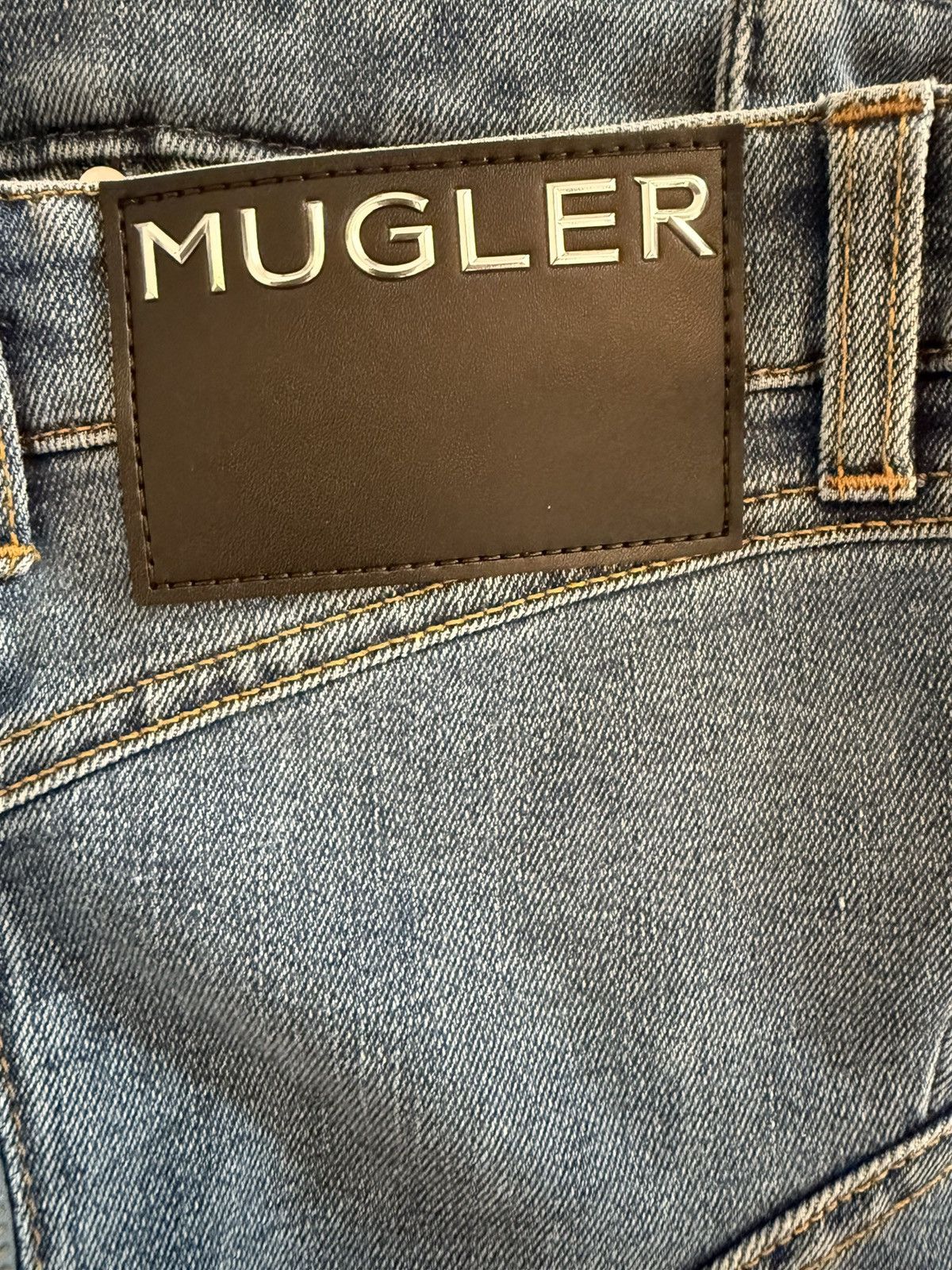 Mugler Blue Spiral Denim Bustier Dress Size S / US 4 / IT 40 - 4 Thumbnail