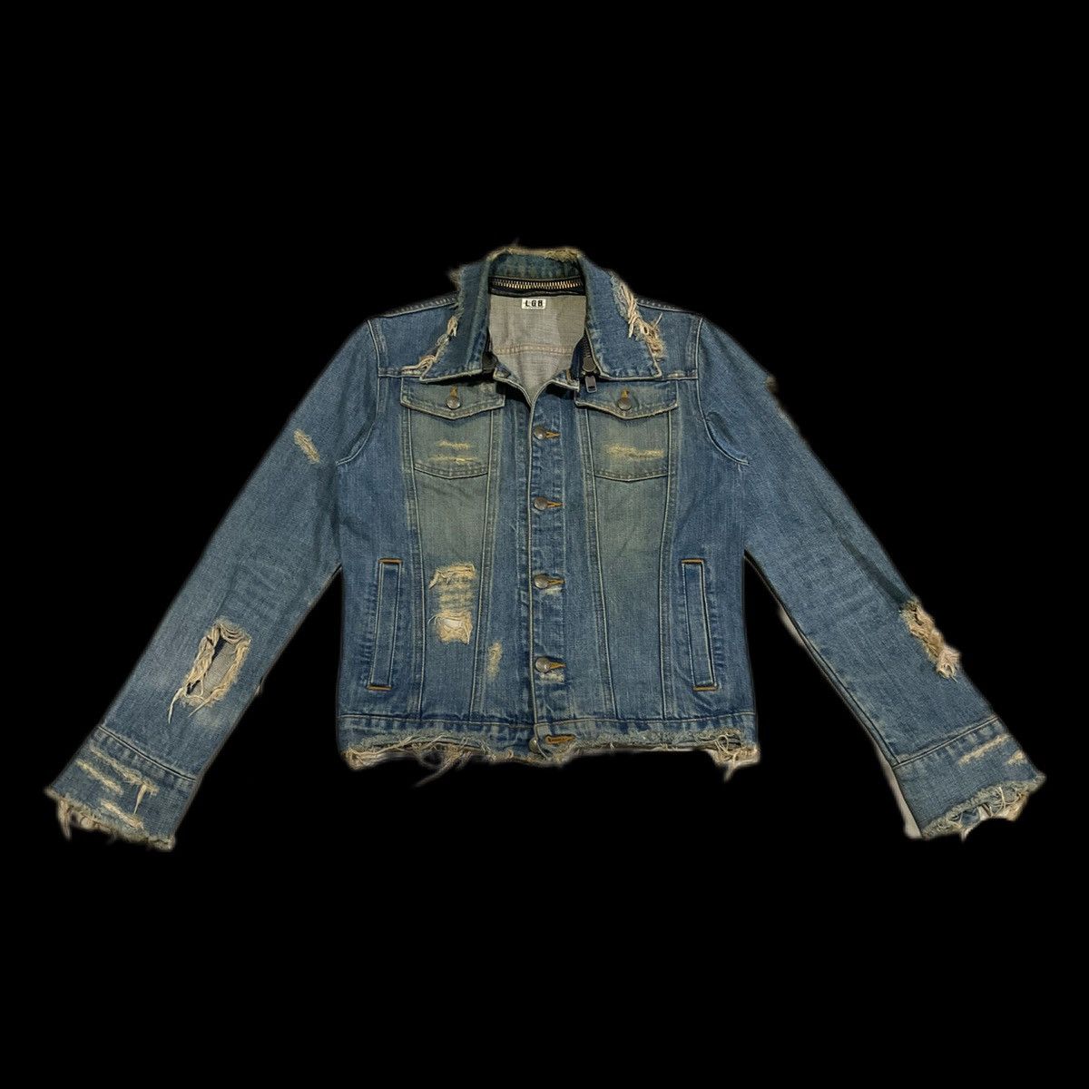 Hysteric Glamour × If Six Was Nine × Le Grande Bleu (L.G.B.) 🔥Rare Archived L.G.B. Destroy Frayed Denim Jacket Size US M / EU 48-50 / 2 - 3 Thumbnail
