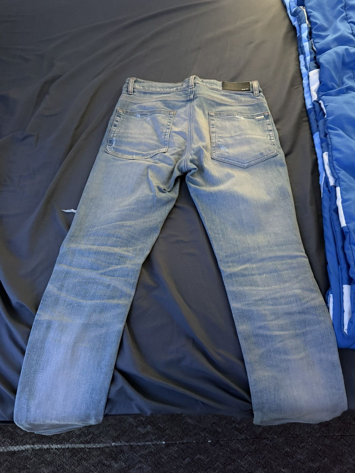 Amiri Light Blue Amiri Denim Cheetah Print Patches Size US 29 - 8 Thumbnail