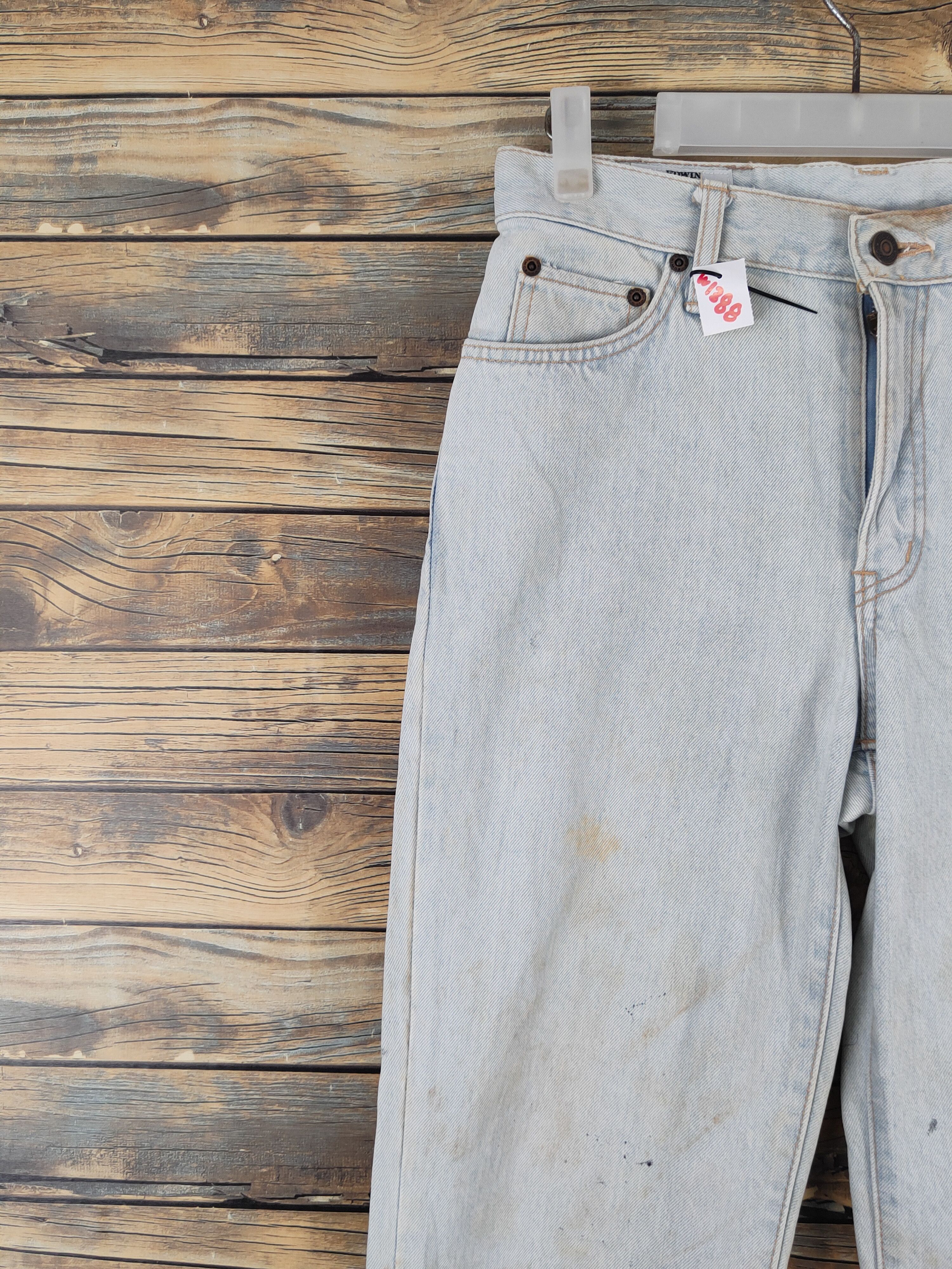 Edwin Edwin Light Blue Distressed Ripped Jeans #W1388 Size US 29 - 3 Thumbnail