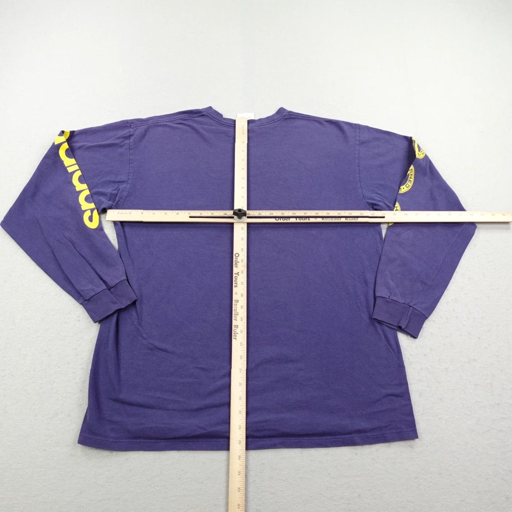 Adidas VINTAGE Adidas Shirt Mens XL Blue Yellow Sleeve Graphic Spell Out 90s Made USA Men XL Crew Neck Cotton T-Shirt Size US XL / EU 56 / 4 - 6 Thumbnail